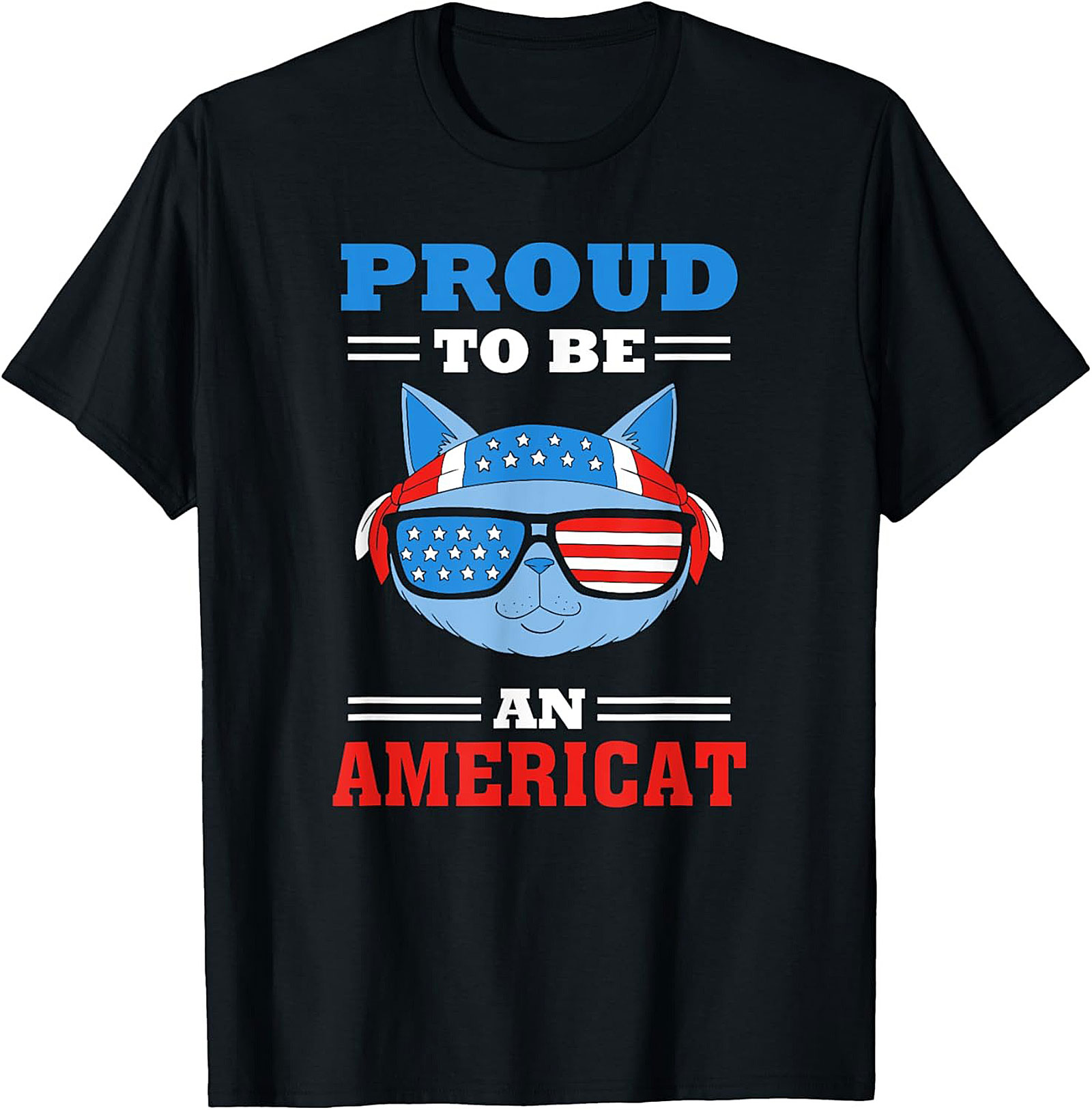 Americat Funny Graphic Tee | Patriotic Cat Unisex Shirt