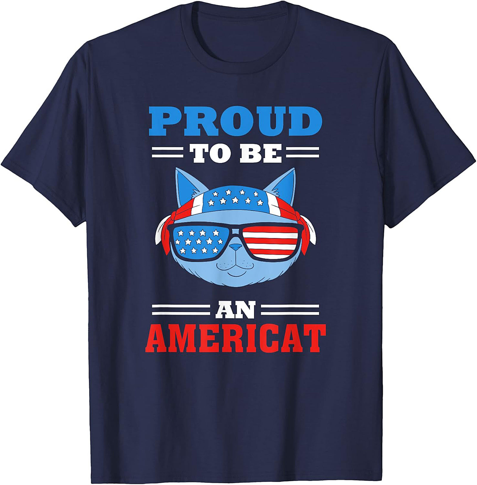 Americat Funny Graphic Tee | Patriotic Cat Unisex Shirt