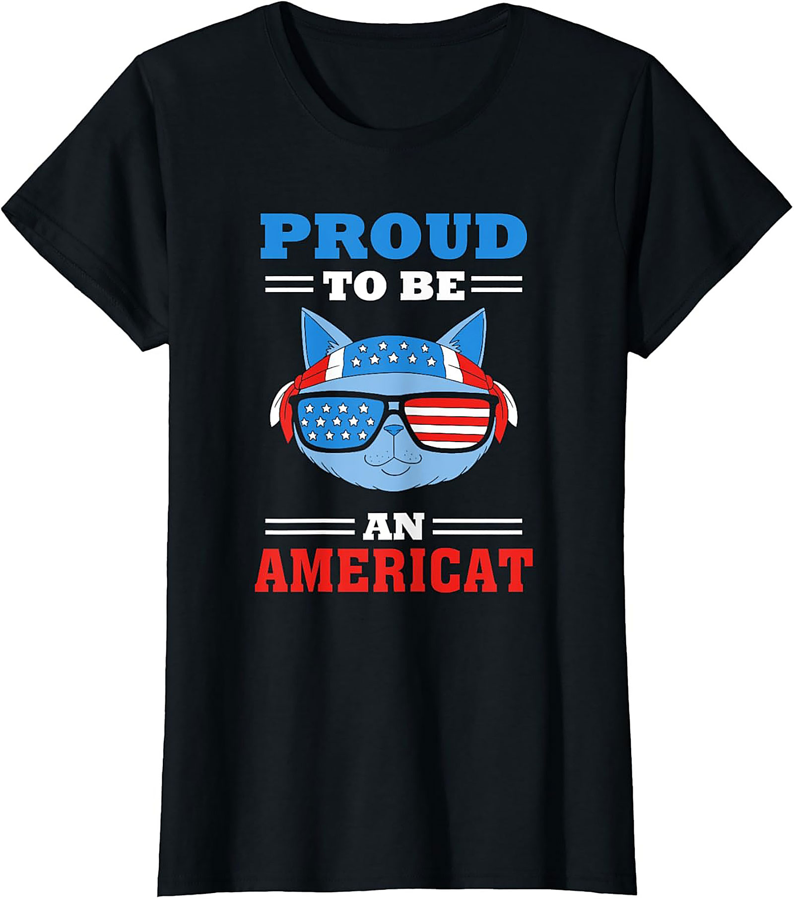 Americat Funny Graphic Tee | Patriotic Cat Unisex Shirt