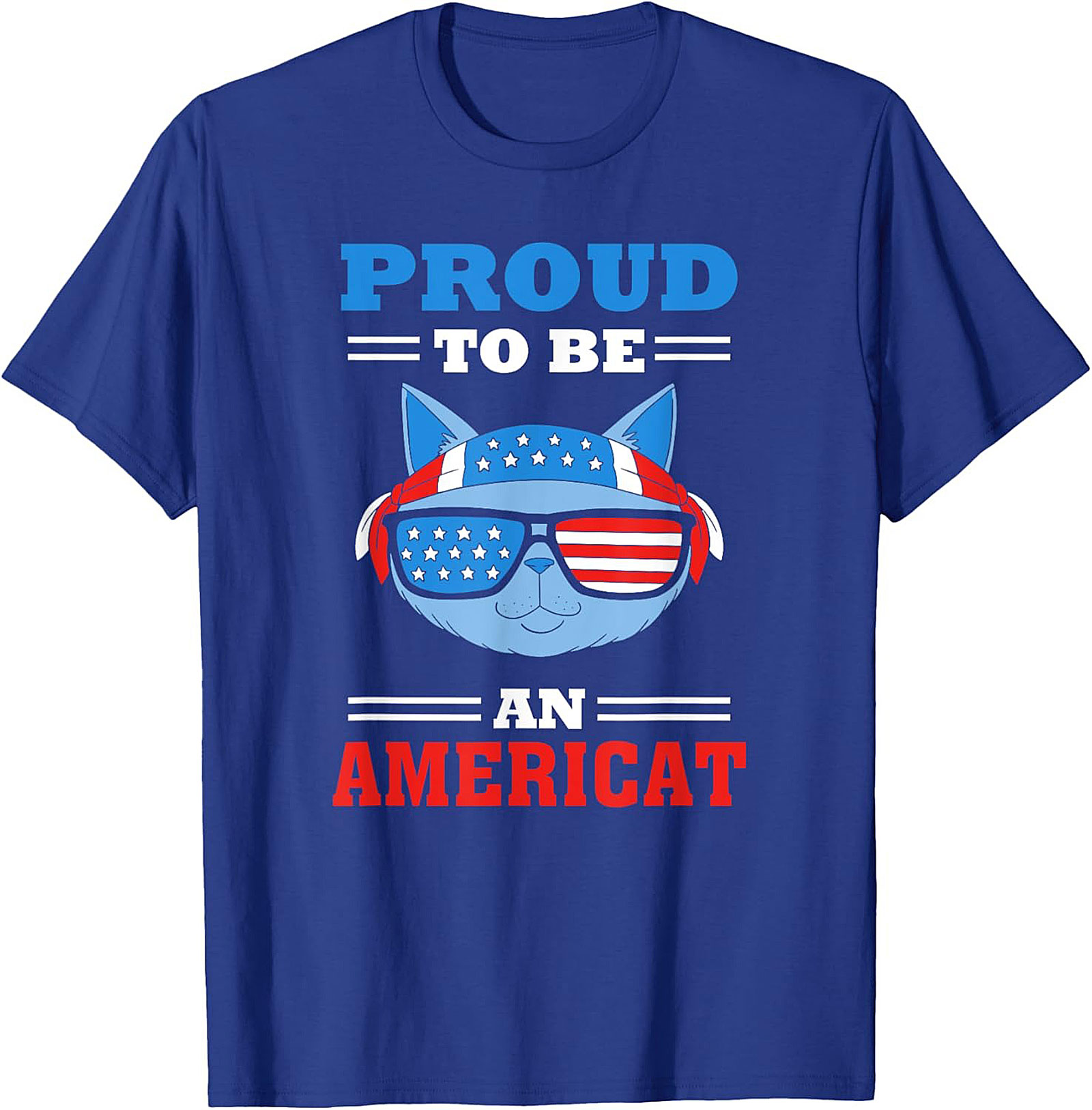 Americat Funny Graphic Tee | Patriotic Cat Unisex Shirt