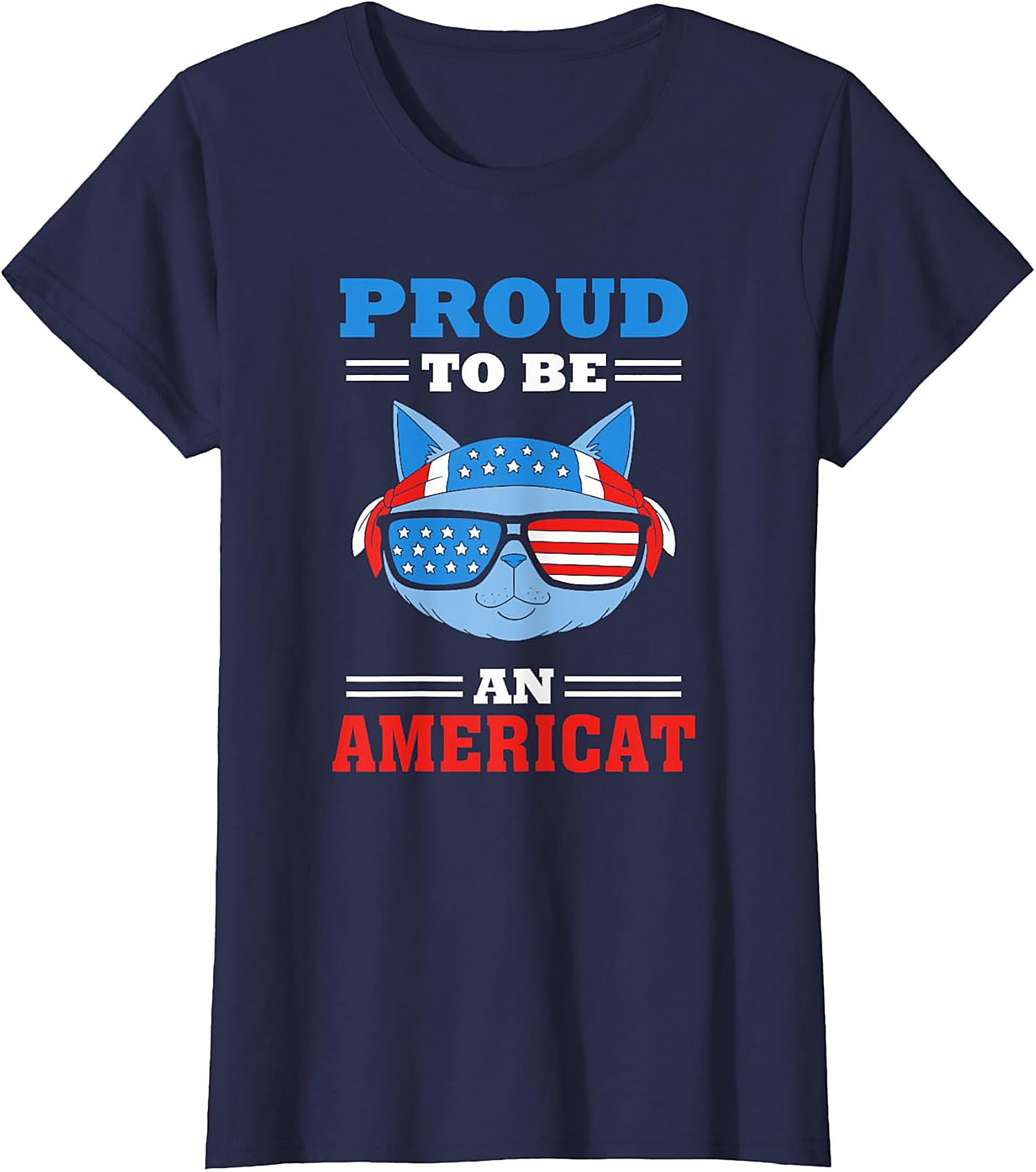Americat Funny Graphic Tee | Patriotic Cat Unisex Shirt