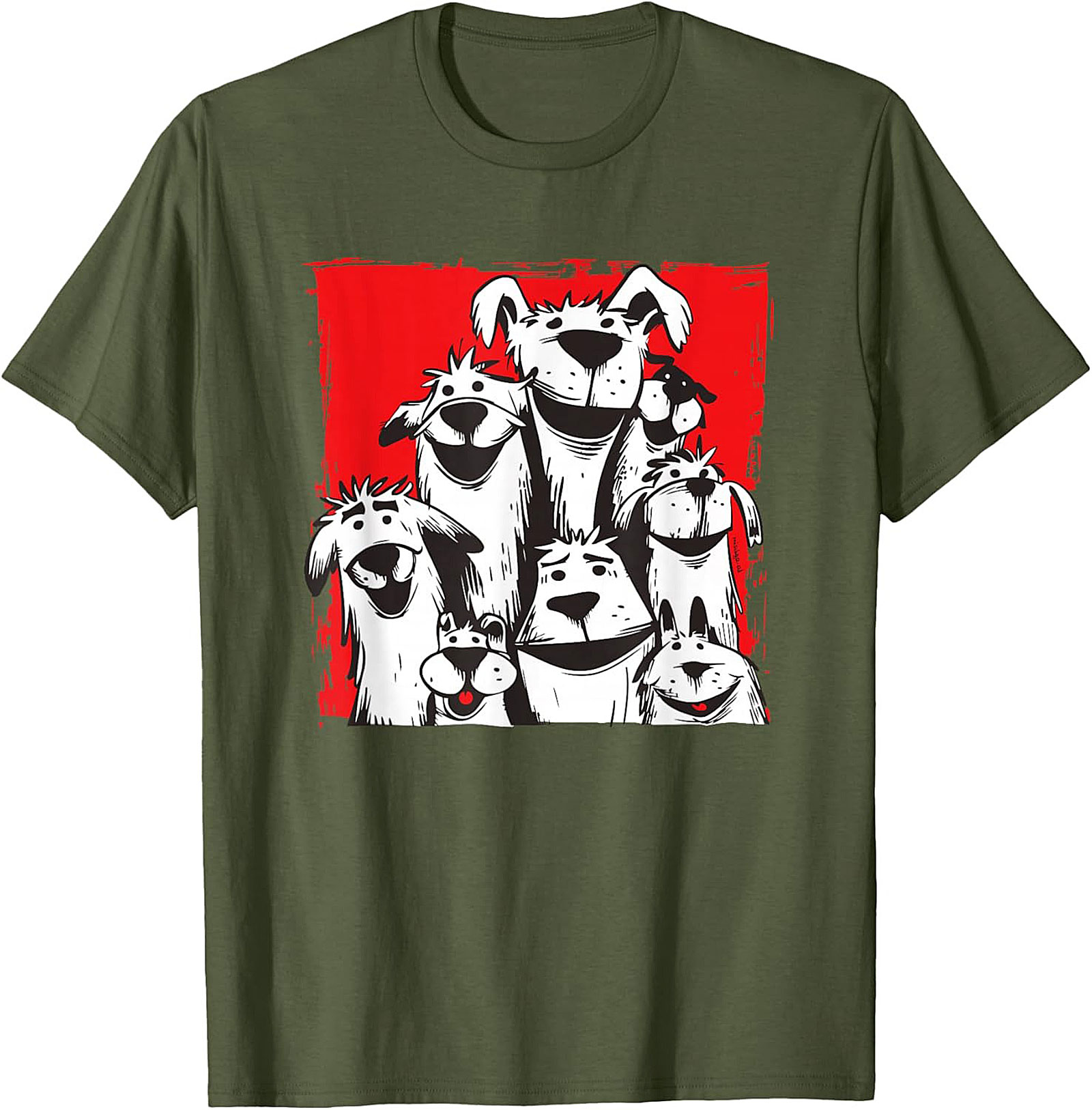 Funny Dog Pack Graphic Tee - The Whole Gang Unisex Shirt