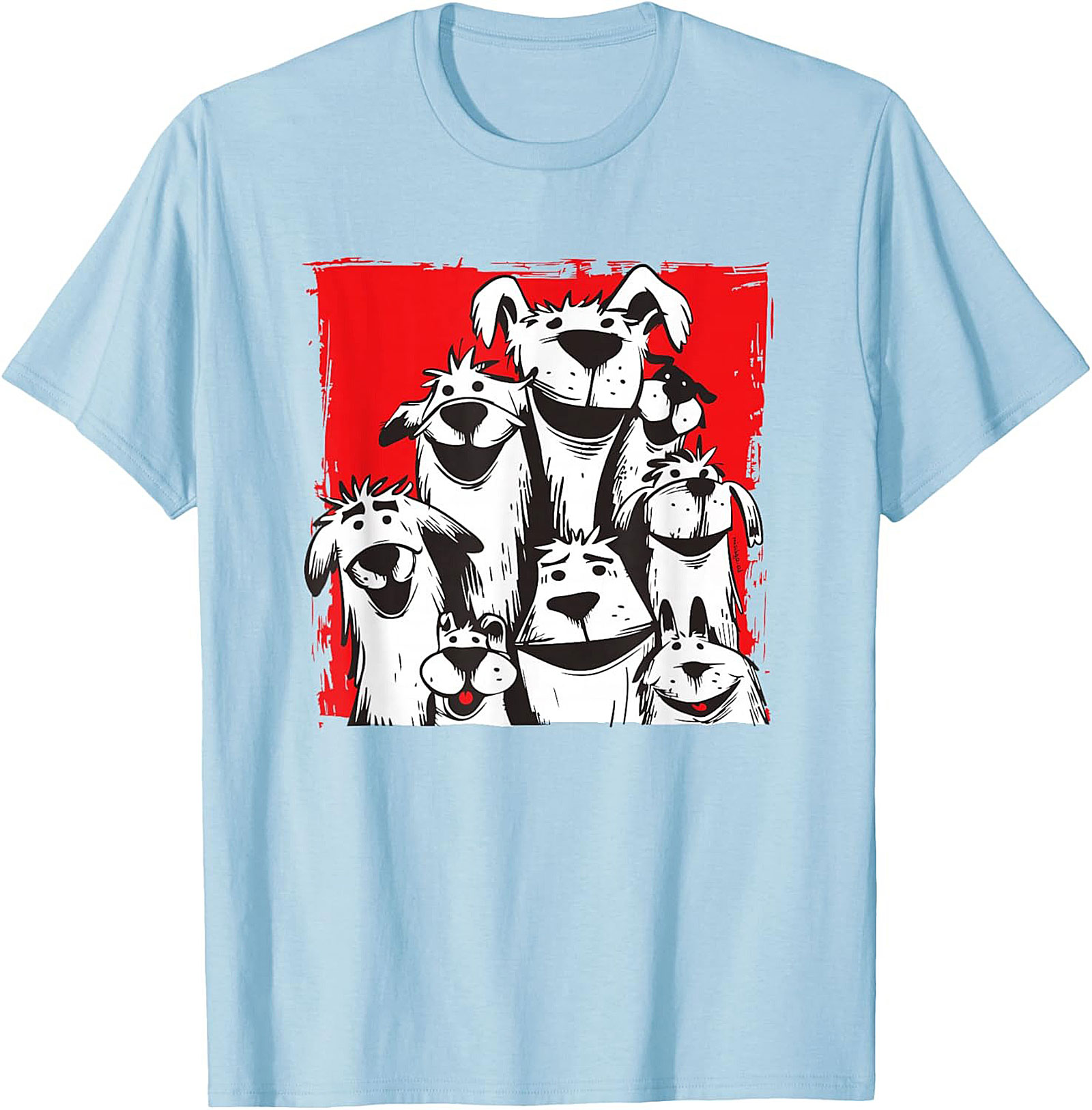 Funny Dog Pack Graphic Tee - The Whole Gang Unisex Shirt