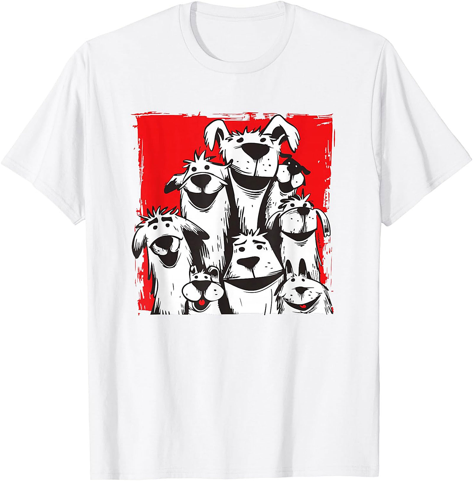Funny Dog Pack Graphic Tee - The Whole Gang Unisex Shirt
