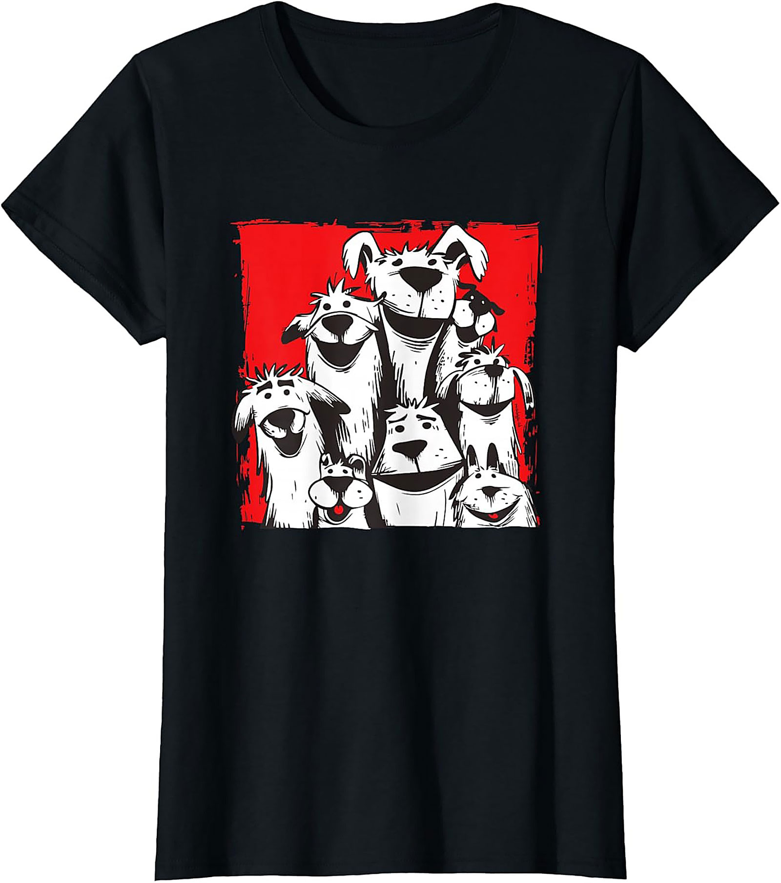 Funny Dog Pack Graphic Tee - The Whole Gang Unisex Shirt