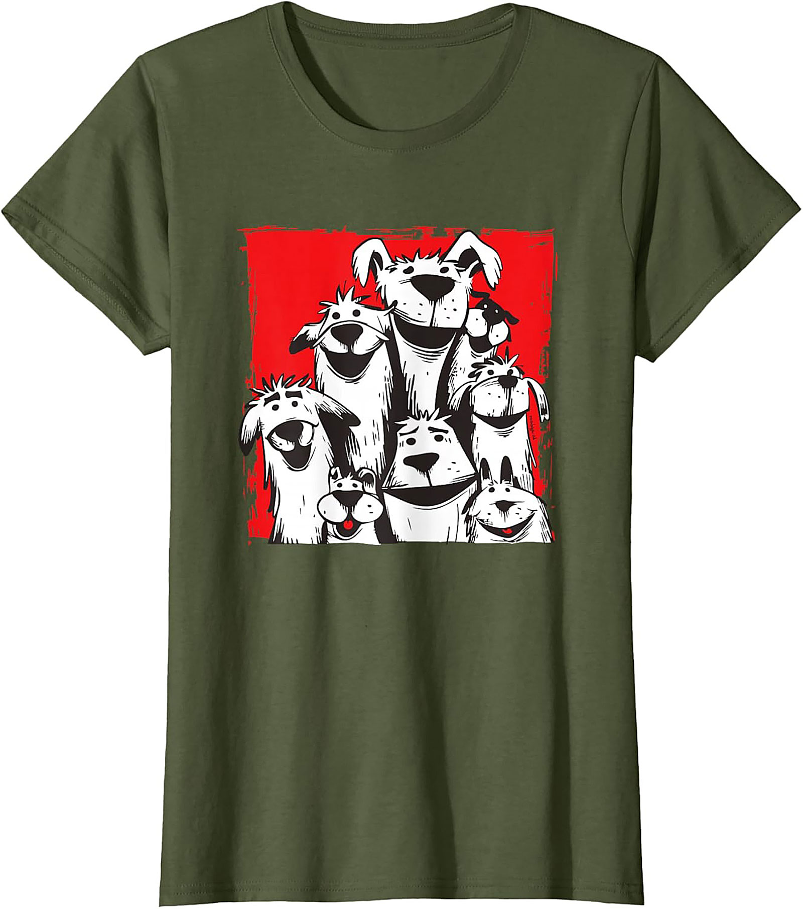 Funny Dog Pack Graphic Tee - The Whole Gang Unisex Shirt