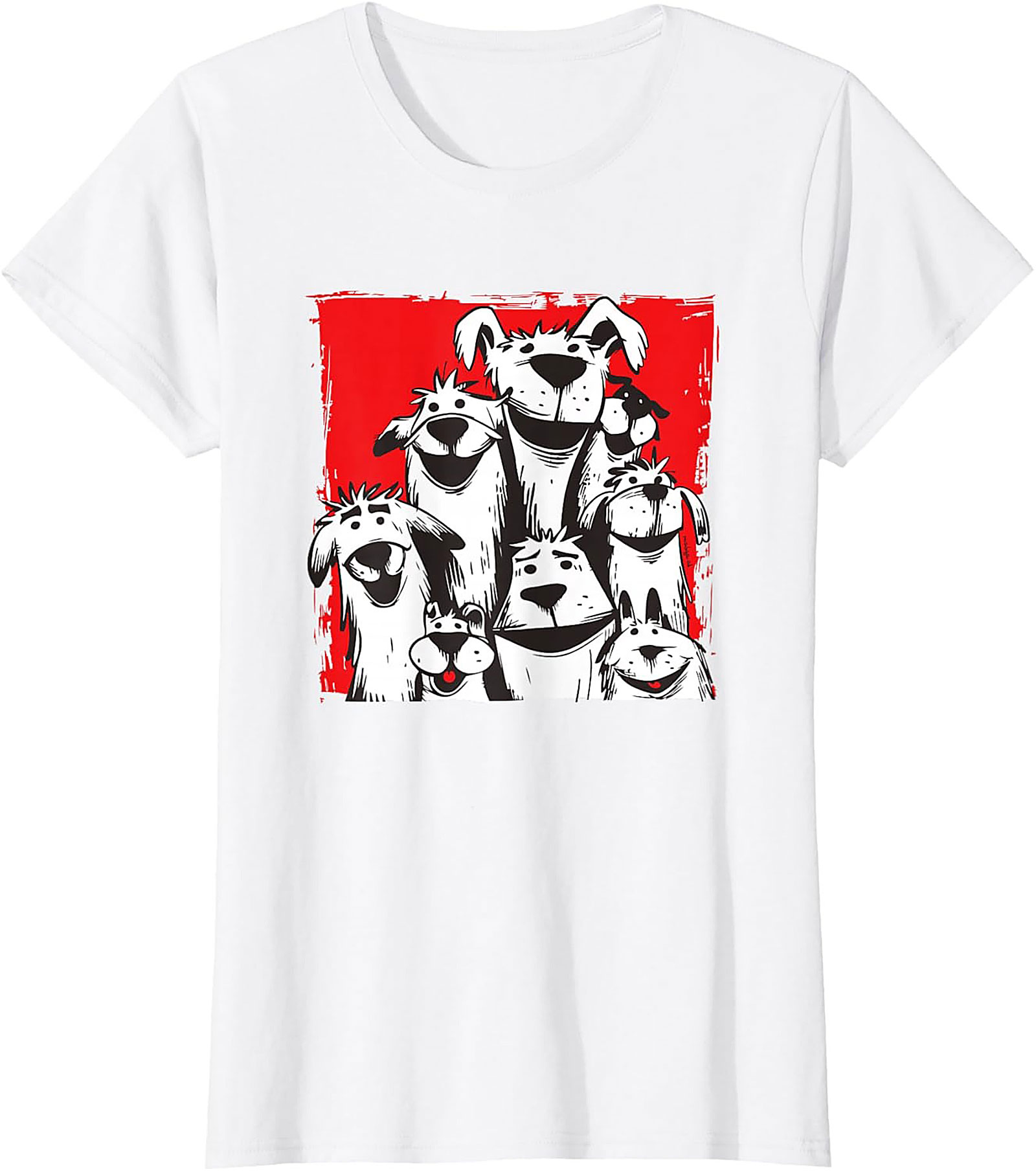 Funny Dog Pack Graphic Tee - The Whole Gang Unisex Shirt