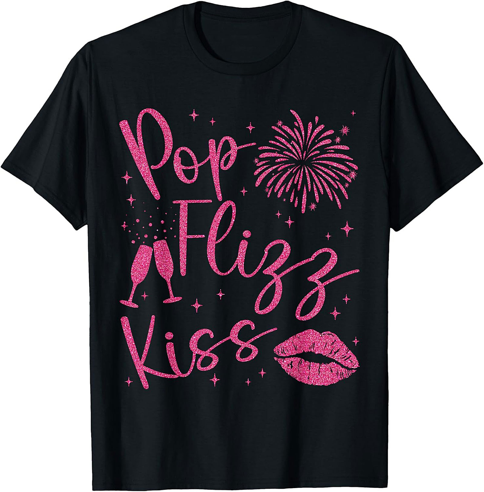 Pop Fizz Kiss New Year's Eve T-shirt NYE Party Tee