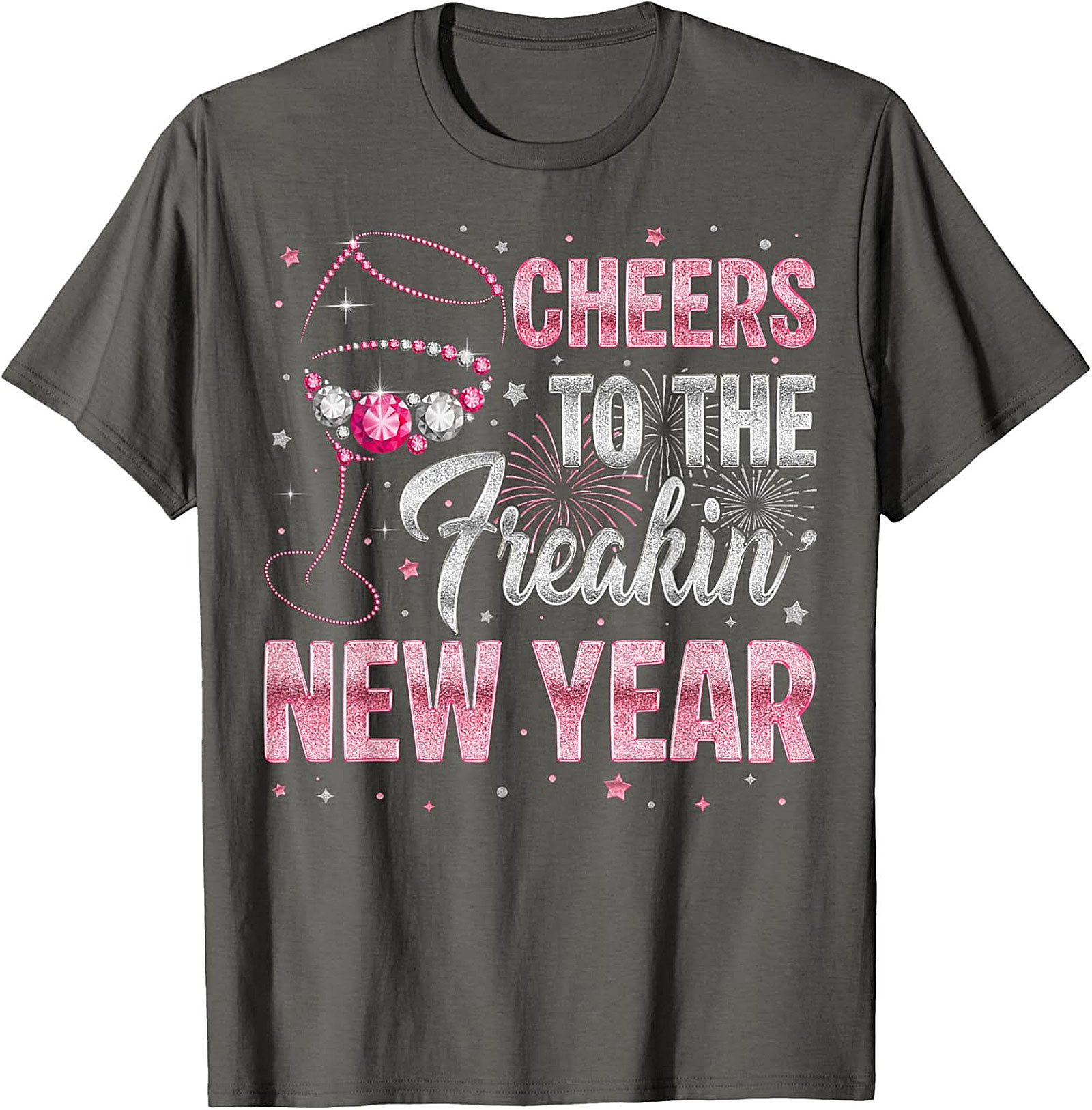 Funny "Cheers To The New Year" Graphic Tee NYE Shirt