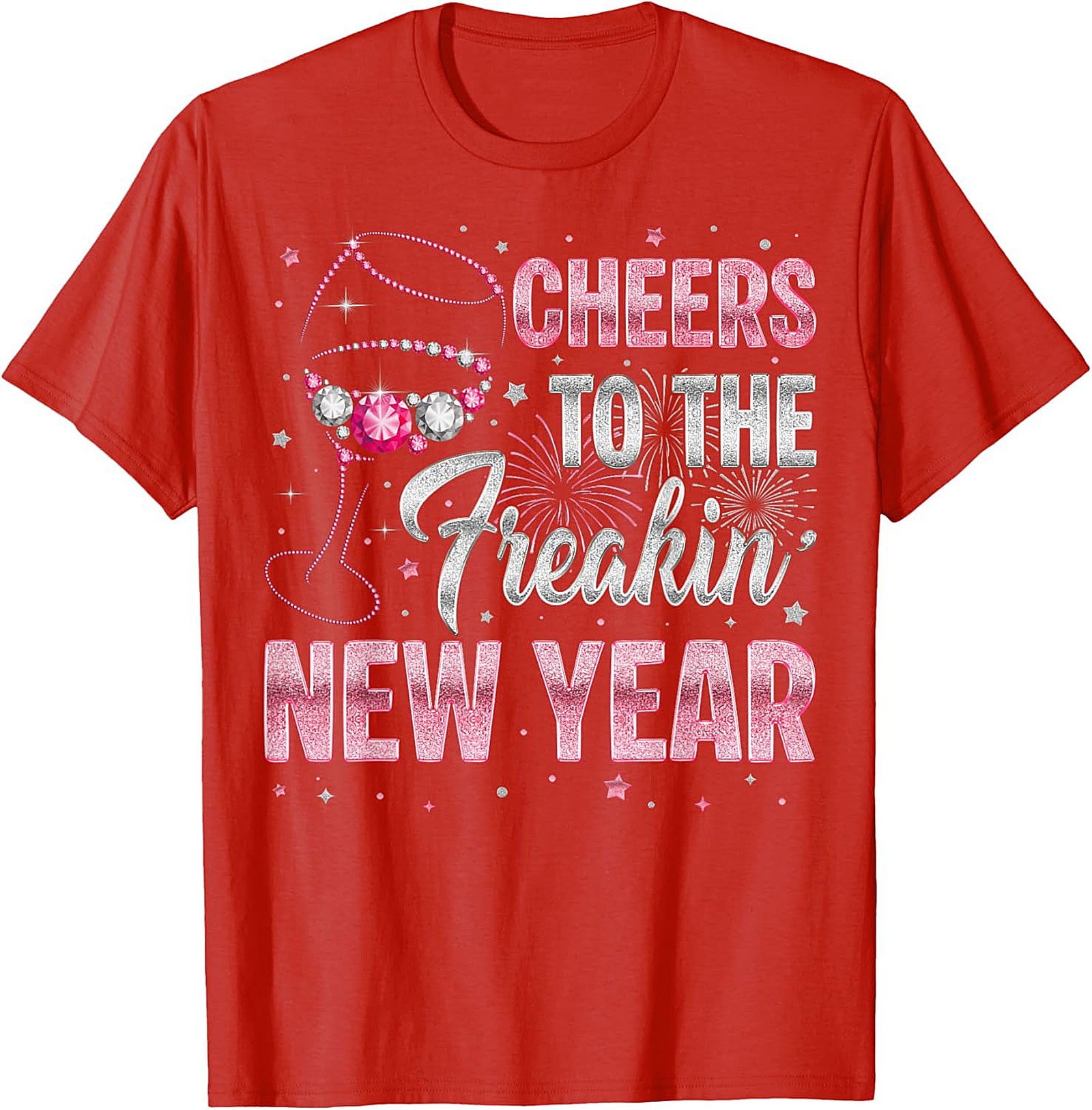 Funny "Cheers To The New Year" Graphic Tee NYE Shirt