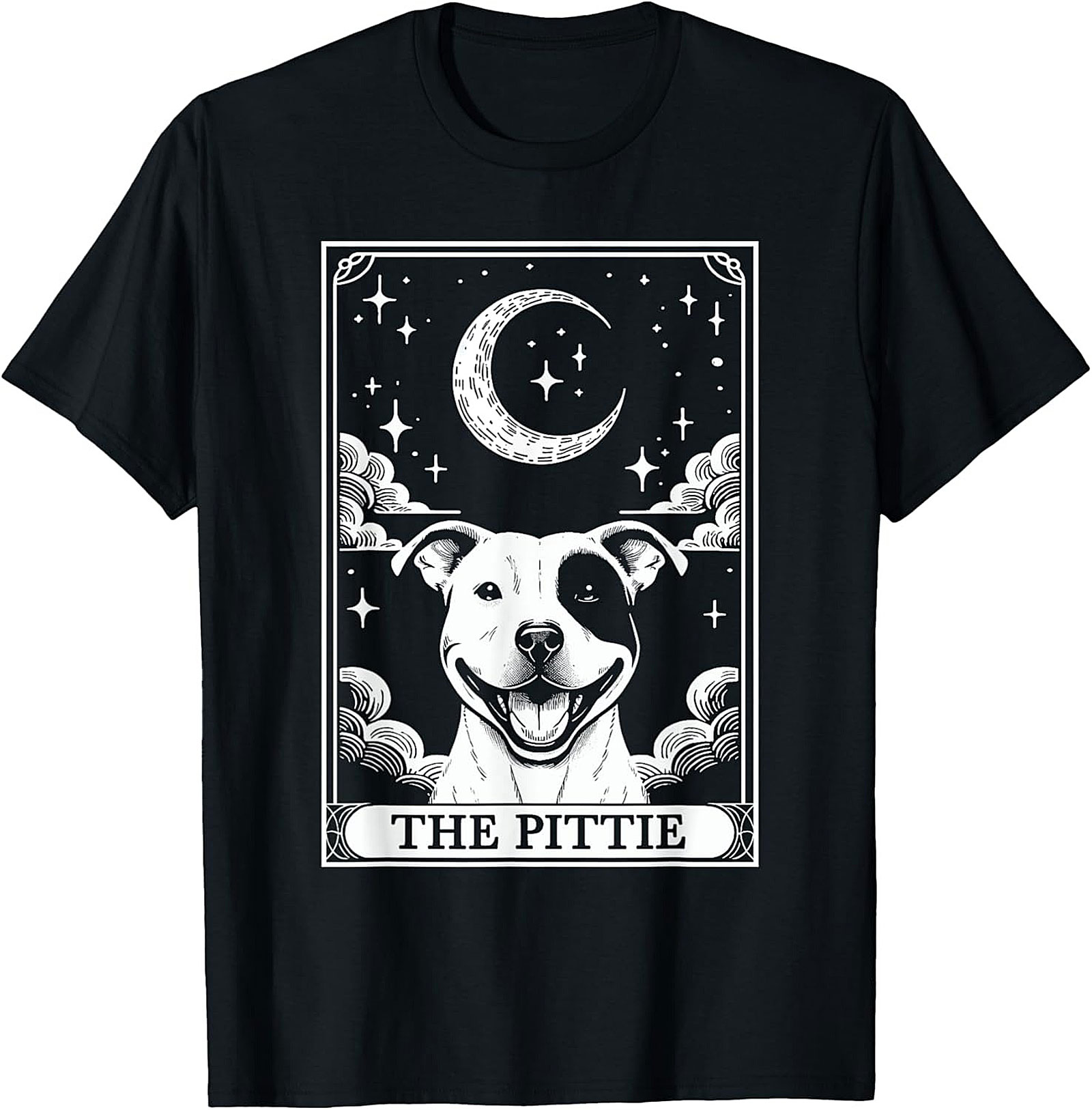 The Pittie Tarot Card T-Shirt – Celestial Pitbull Dog Lover Graphic Tee
