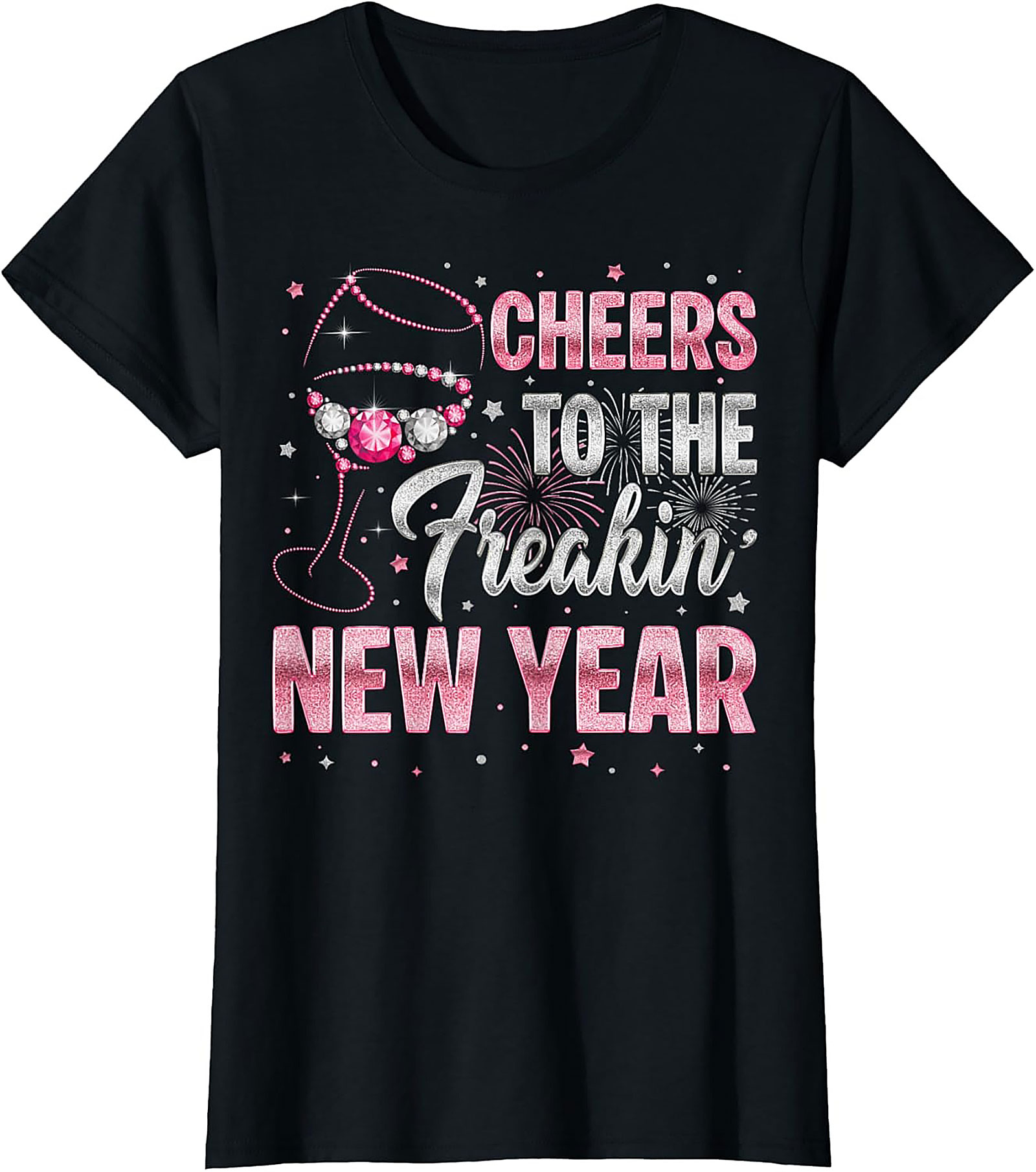 Funny "Cheers To The New Year" Graphic Tee NYE Shirt
