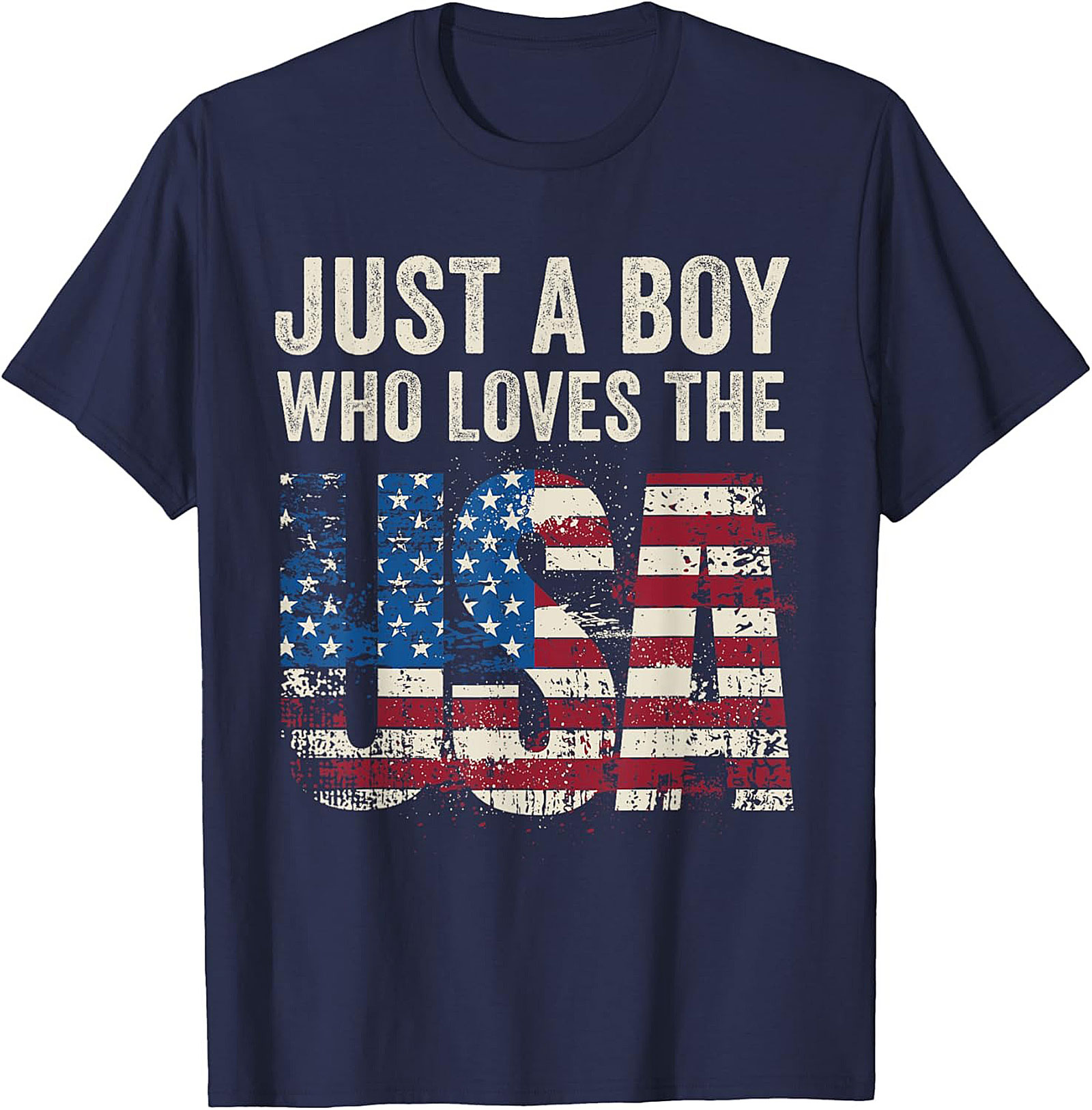 Just a Boy Who Loves the USA Patriotic Graphic Tee