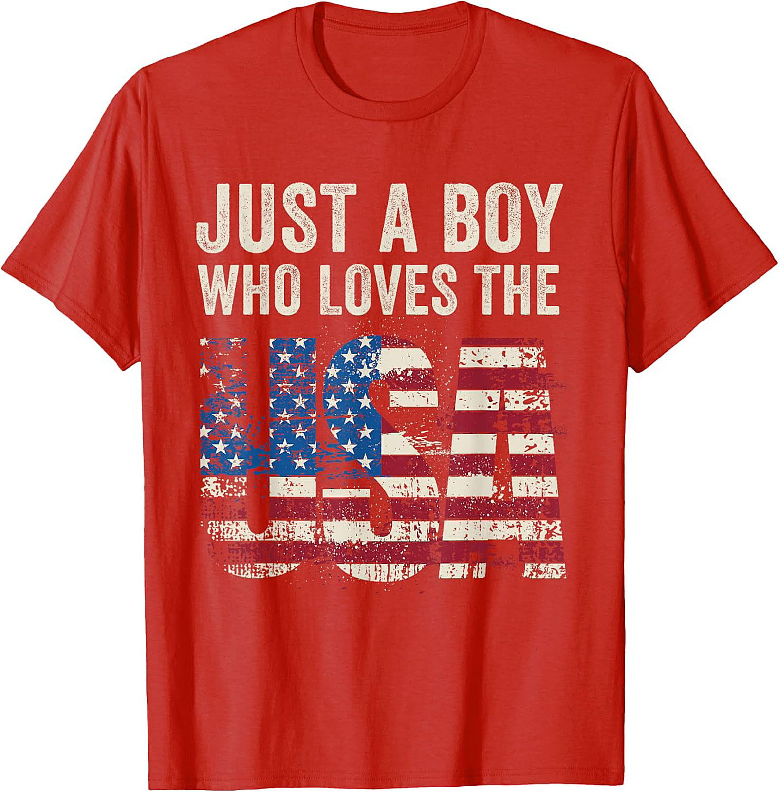 Just a Boy Who Loves the USA Patriotic Graphic Tee