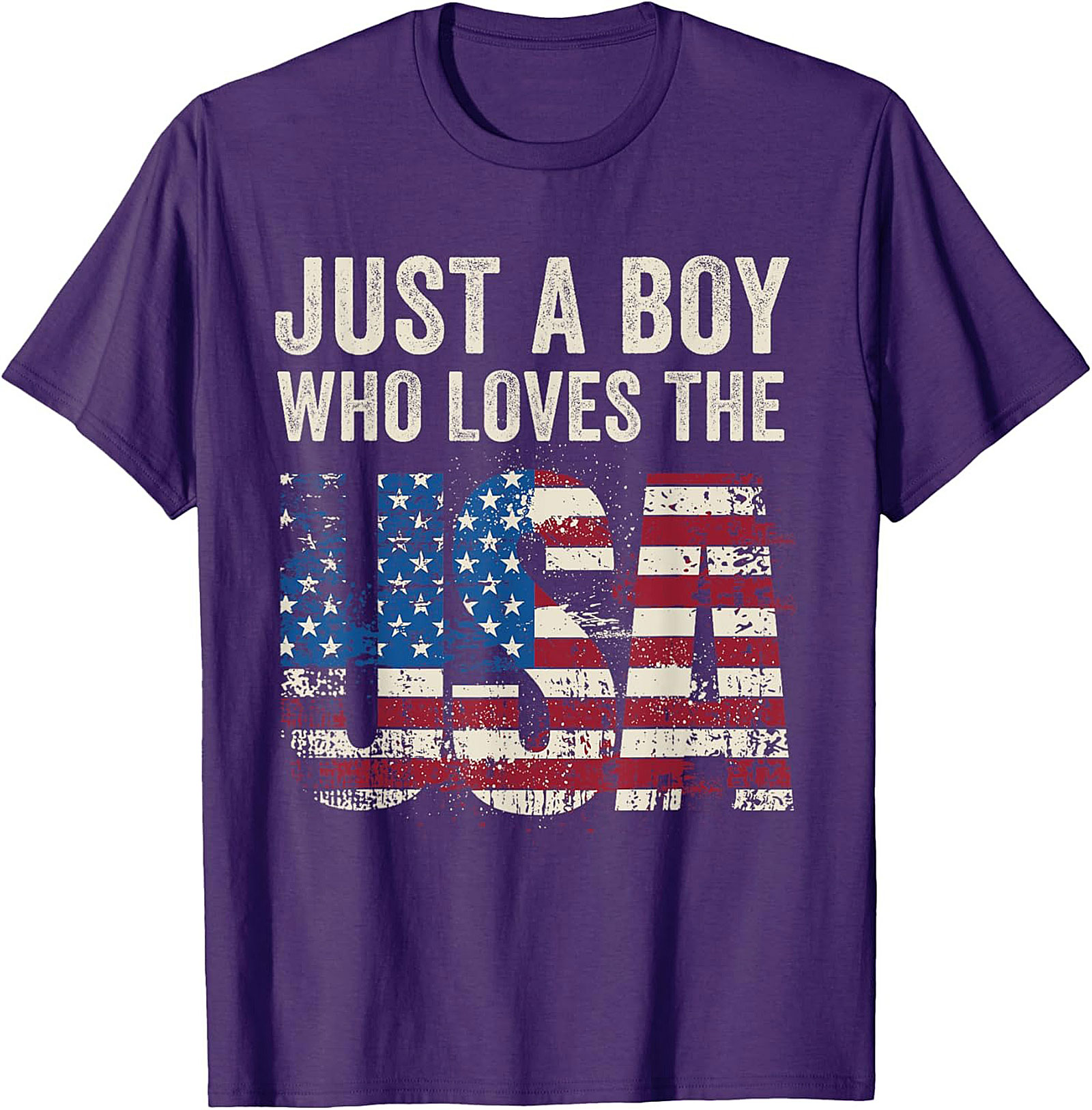 Just a Boy Who Loves the USA Patriotic Graphic Tee