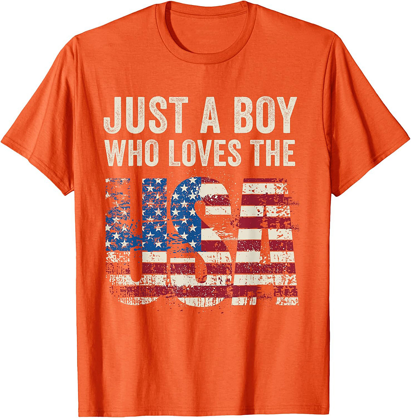 Just a Boy Who Loves the USA Patriotic Graphic Tee