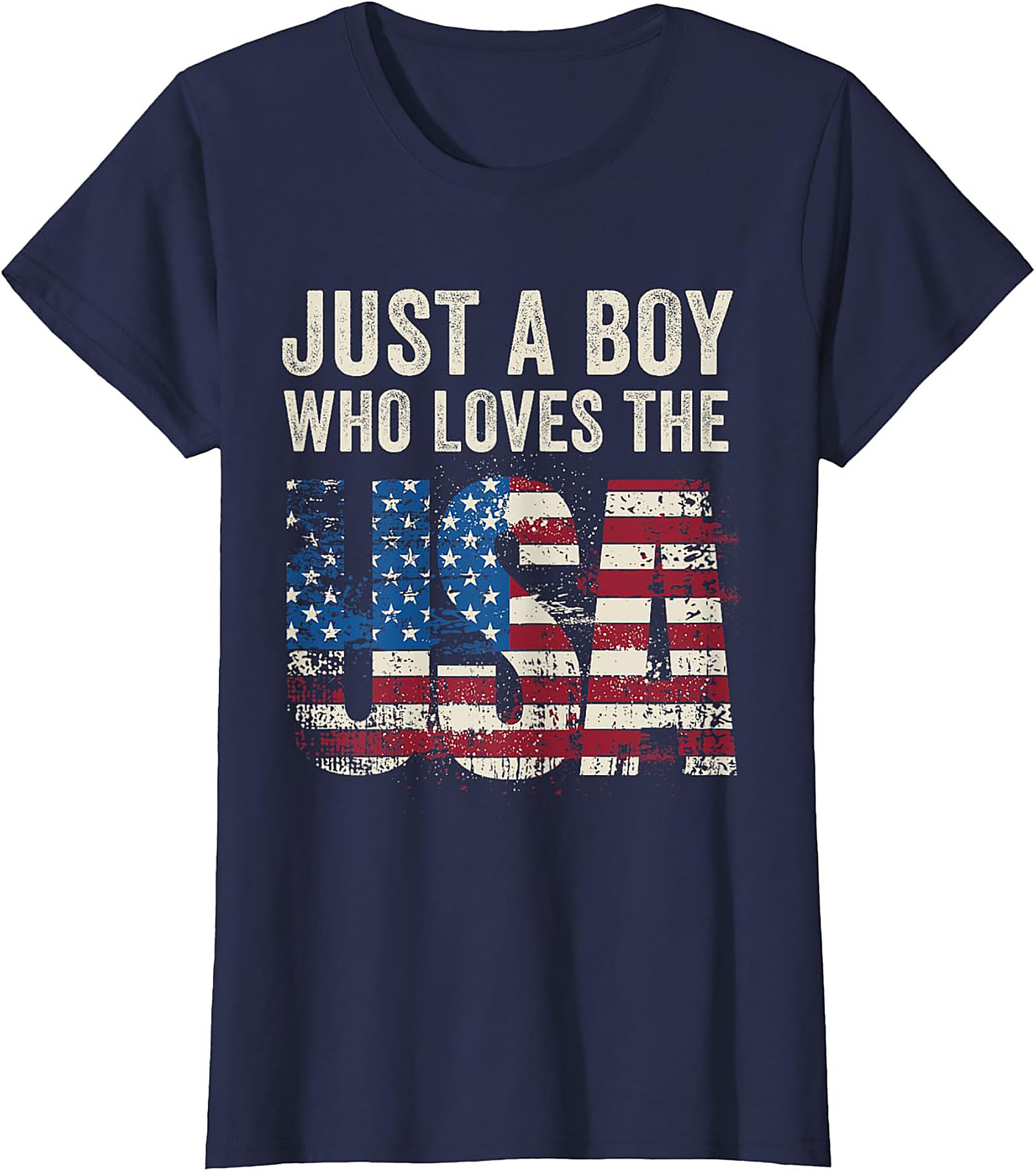 Just a Boy Who Loves the USA Patriotic Graphic Tee