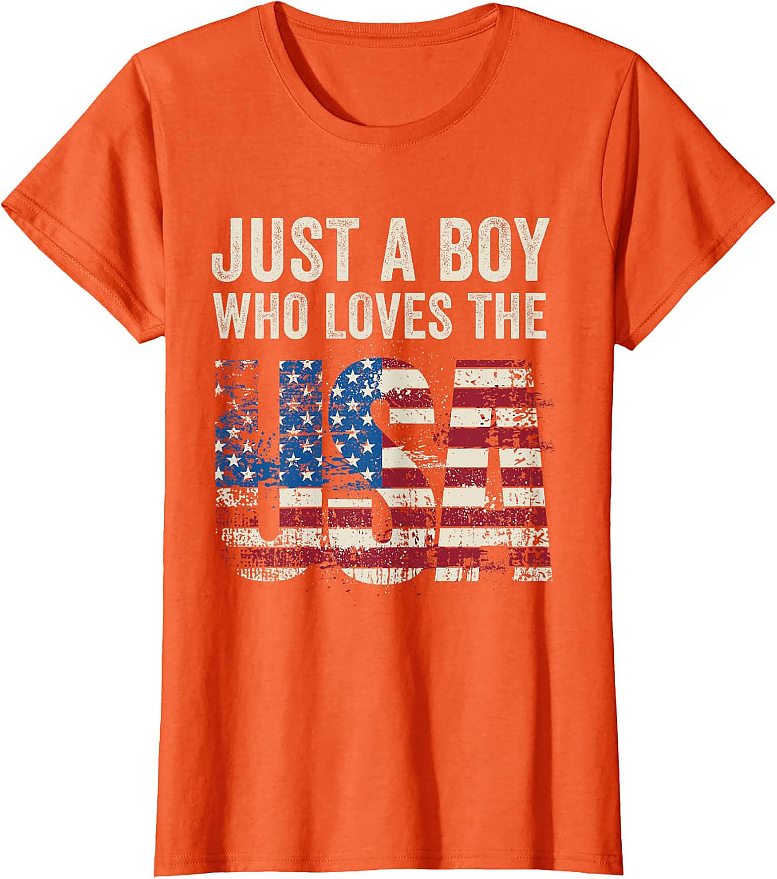 Just a Boy Who Loves the USA Patriotic Graphic Tee