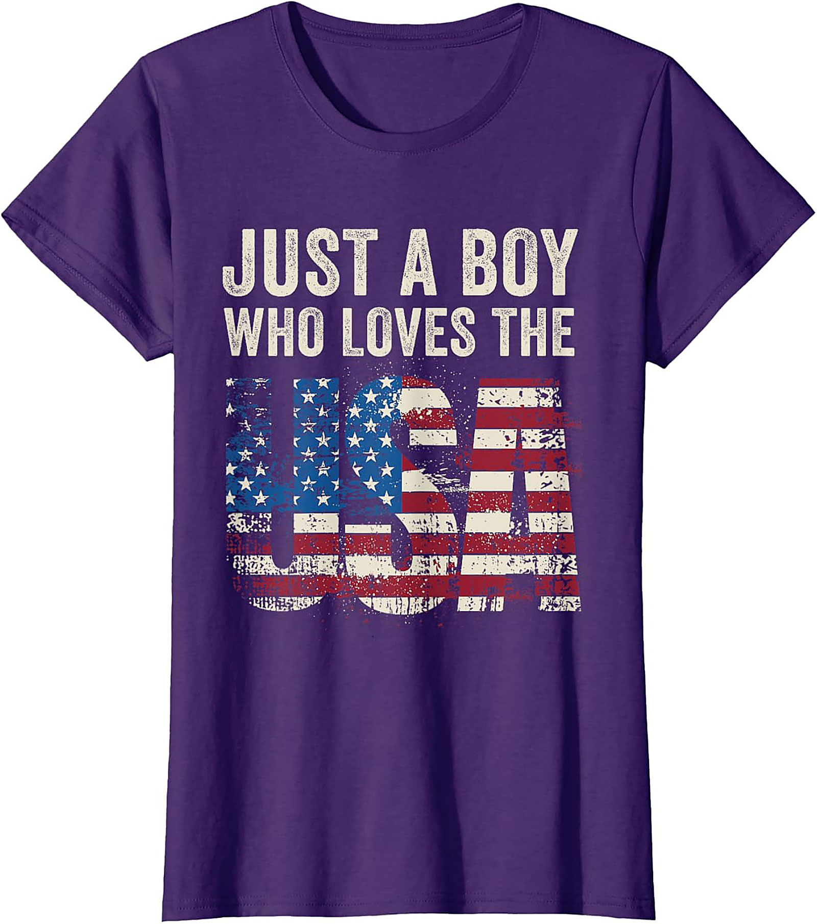 Just a Boy Who Loves the USA Patriotic Graphic Tee