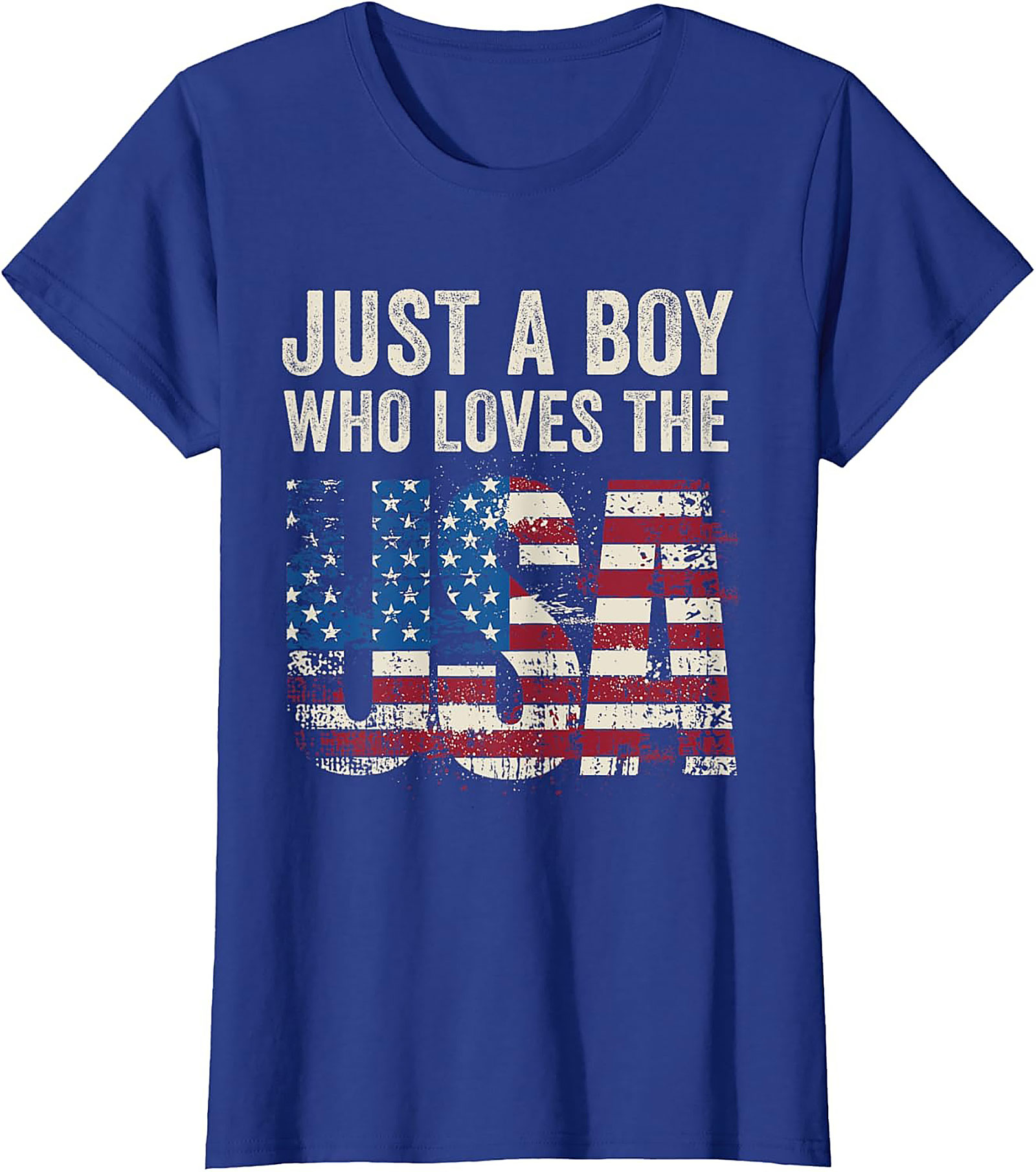 Just a Boy Who Loves the USA Patriotic Graphic Tee