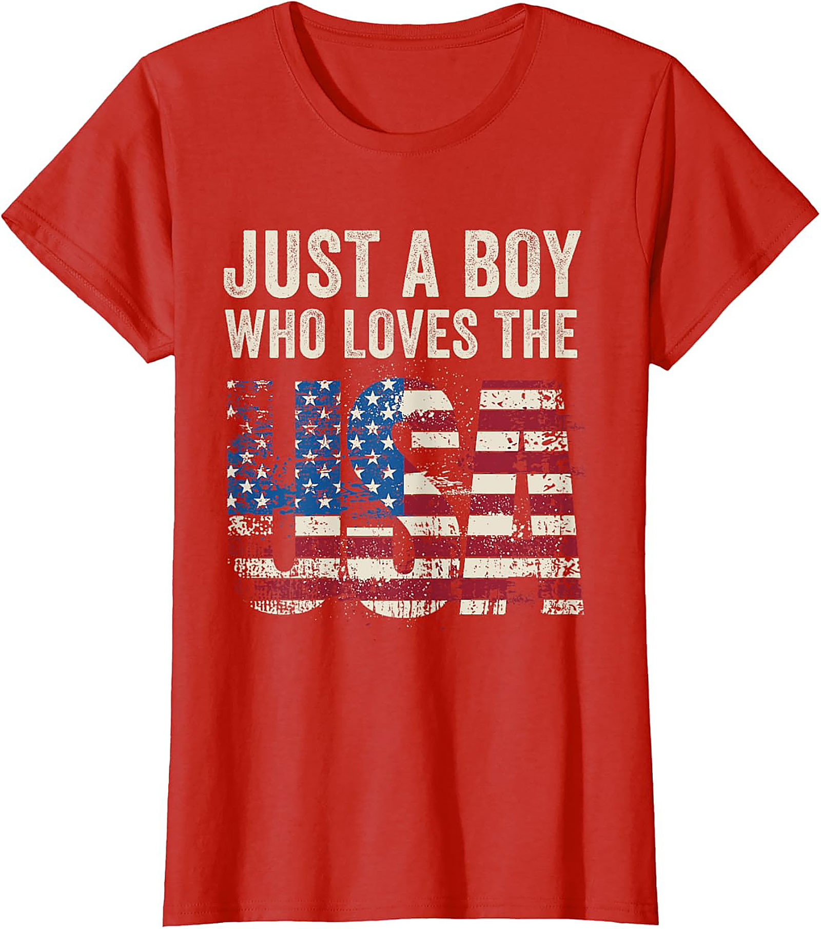 Just a Boy Who Loves the USA Patriotic Graphic Tee