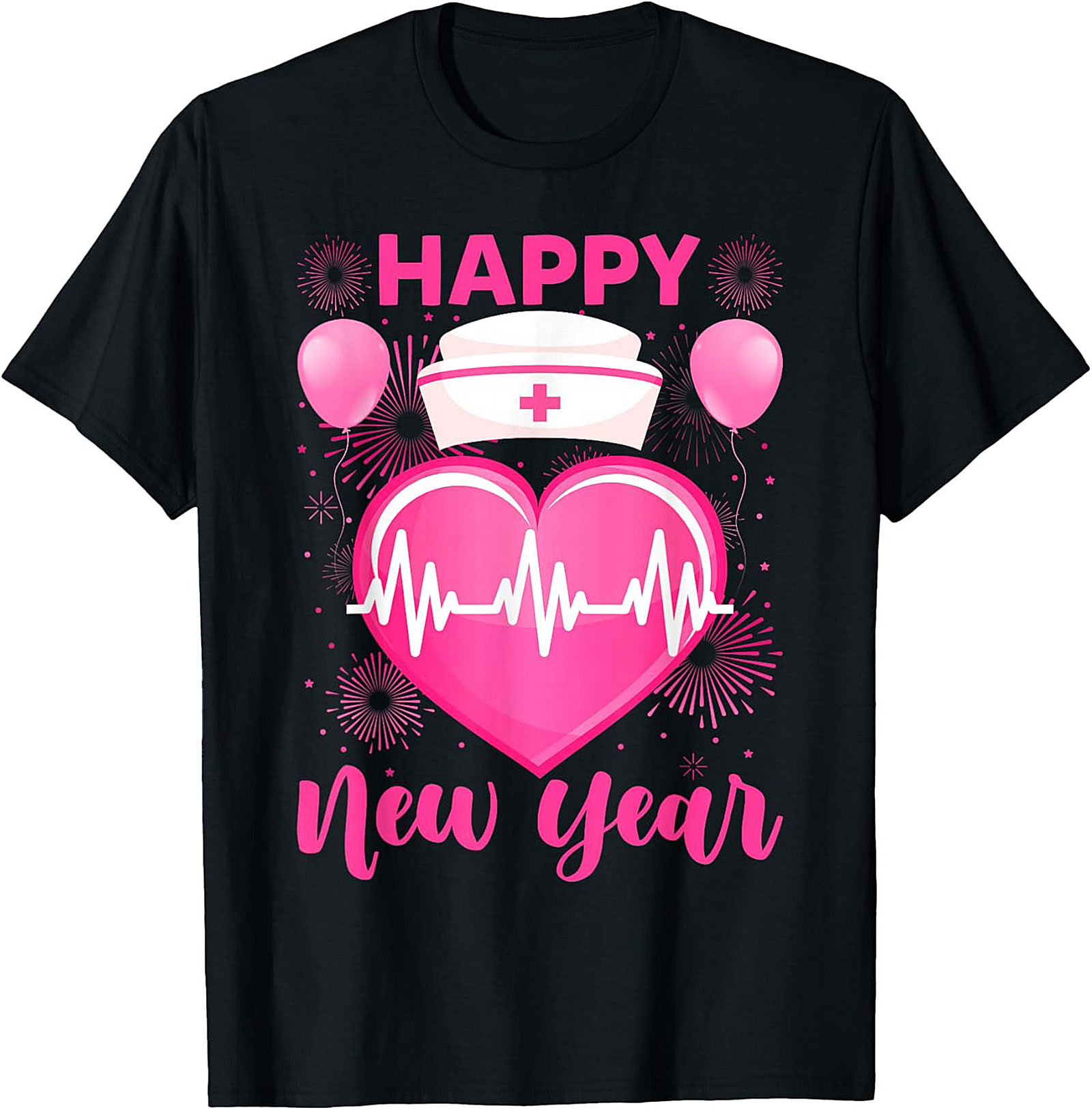  Nurse New Year T-Shirt Heartbeat Graphic Tee Gift 