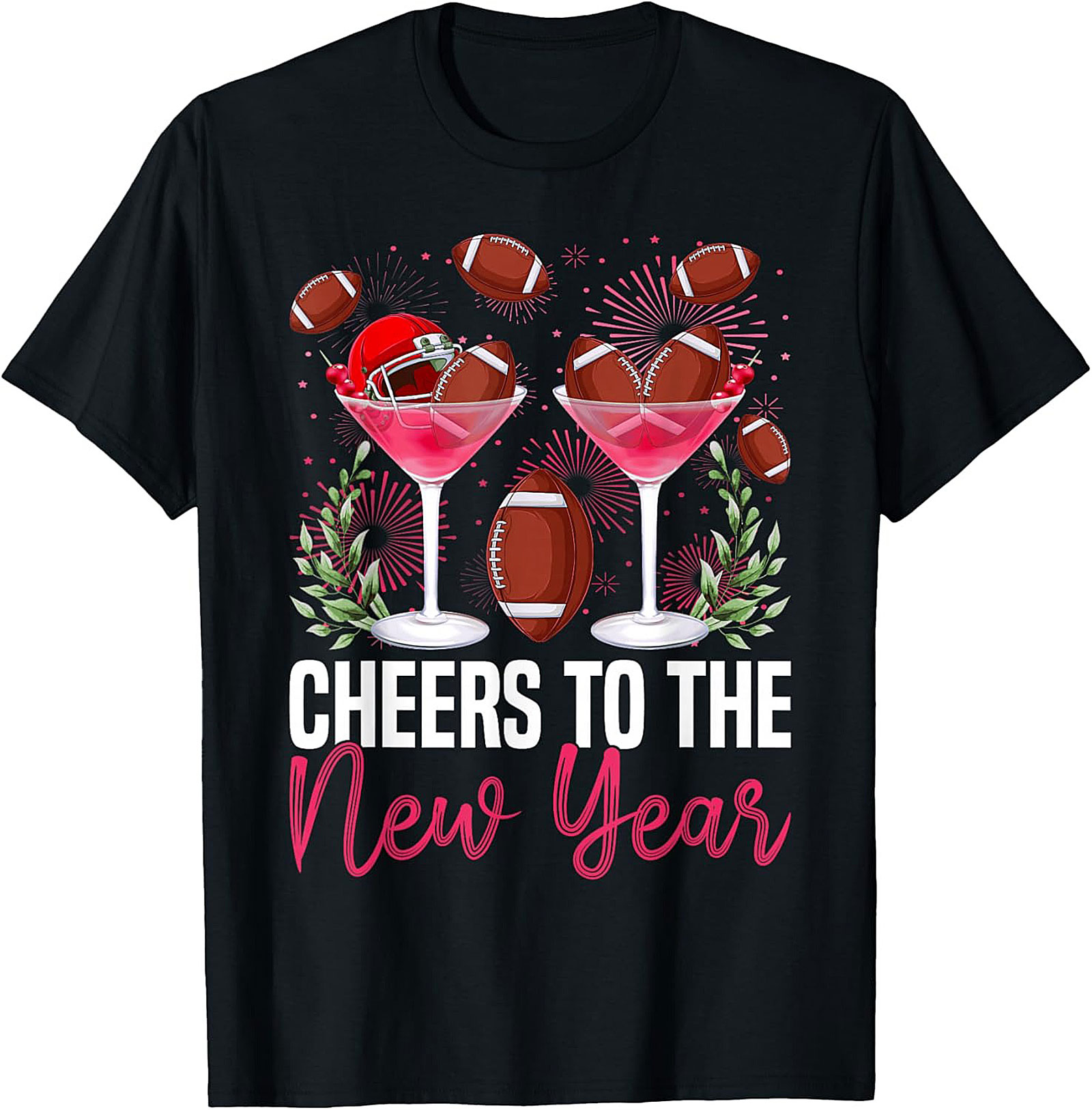 Funny New Year Football T-Shirt Celebration Graphic Tee