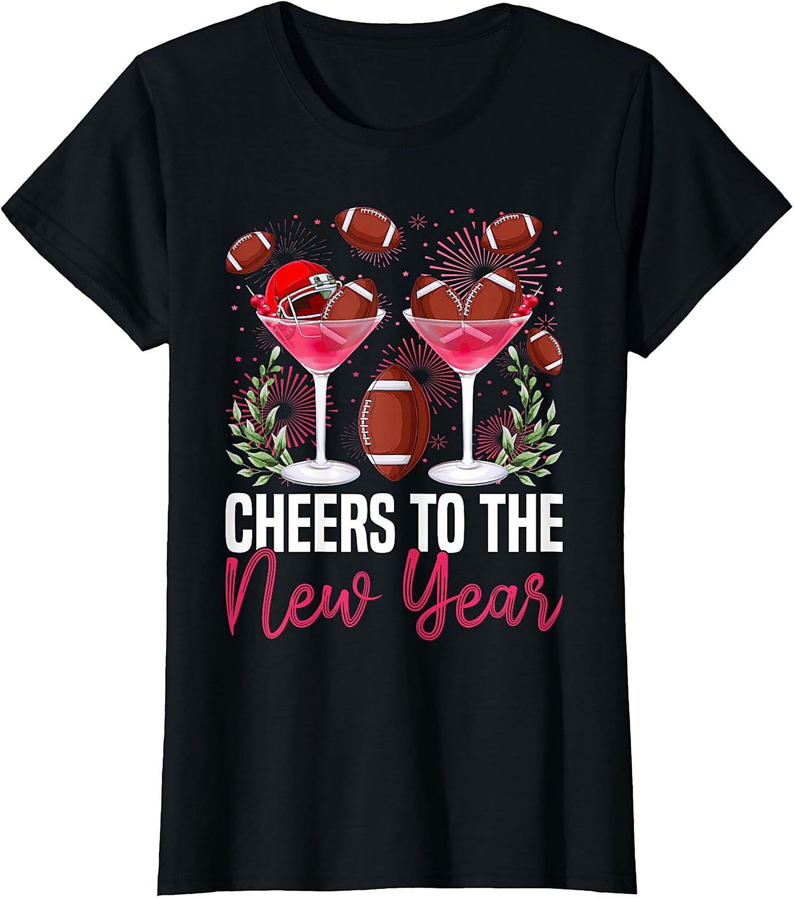 Funny New Year Football T-Shirt Celebration Graphic Tee
