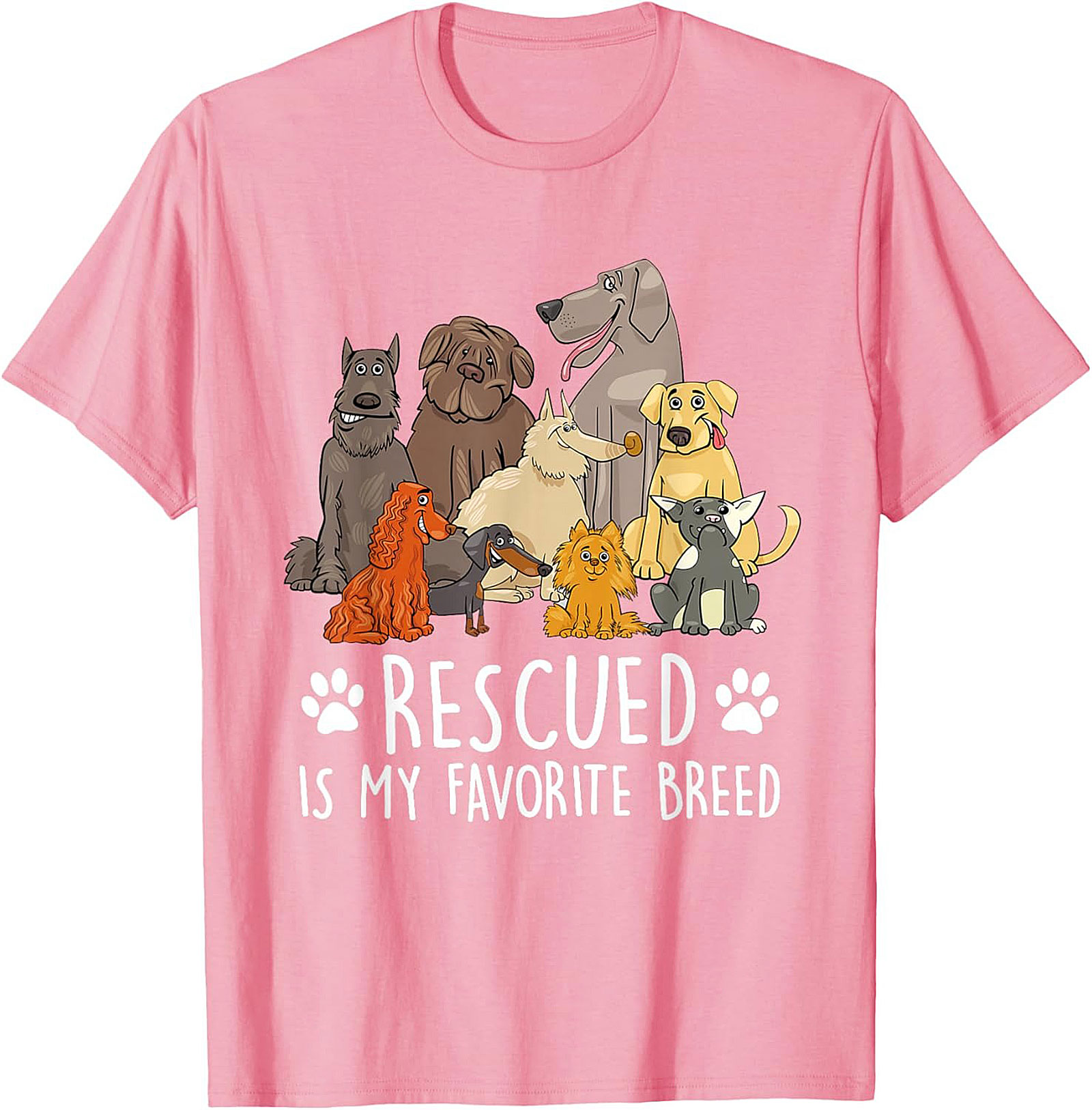 Rescued Is My Favorite Breed Dog Rescue T-Shirt | Funny Animal Adoption Graphic Tee