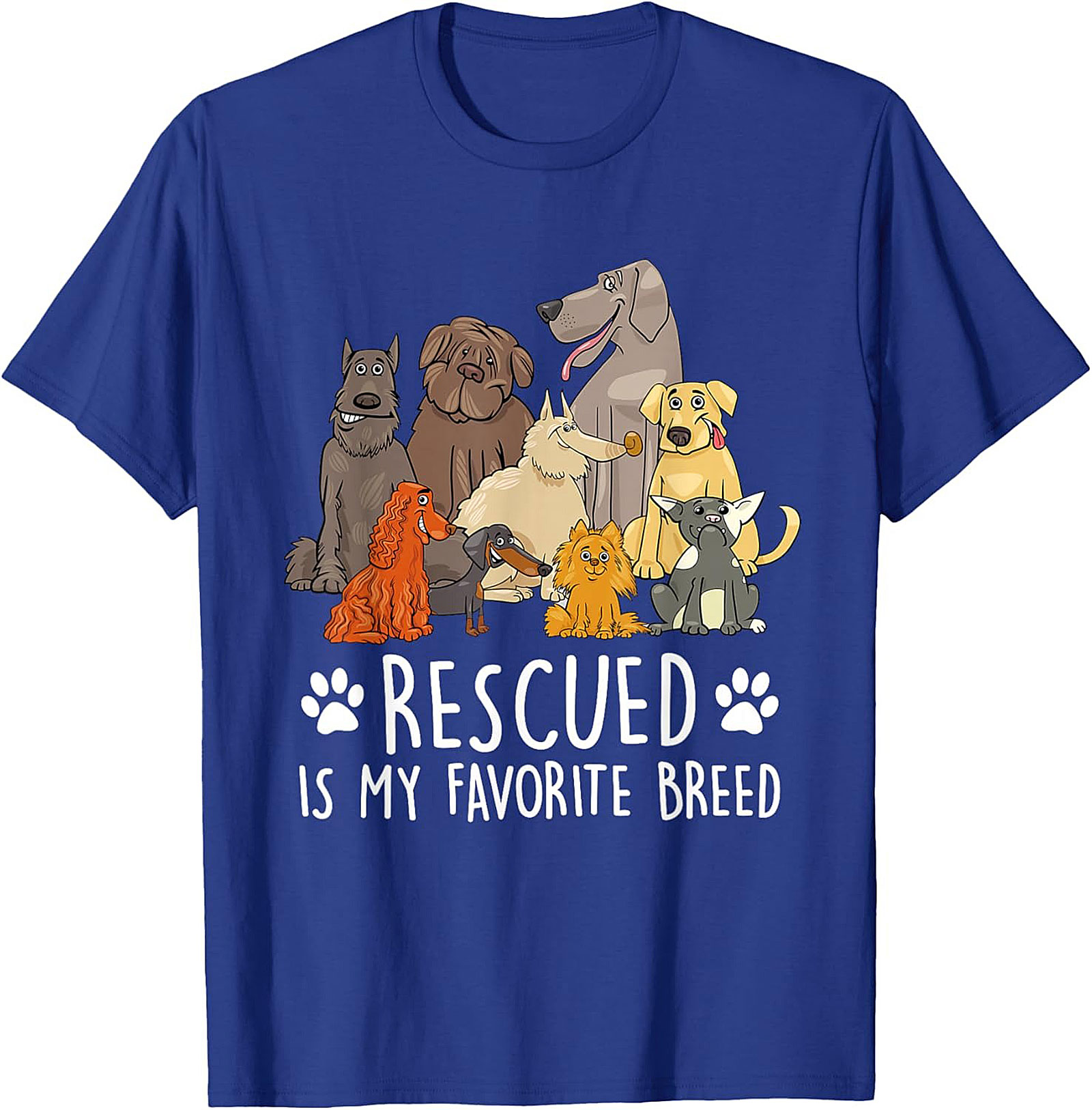 Rescued Is My Favorite Breed Dog Rescue T-Shirt | Funny Animal Adoption Graphic Tee