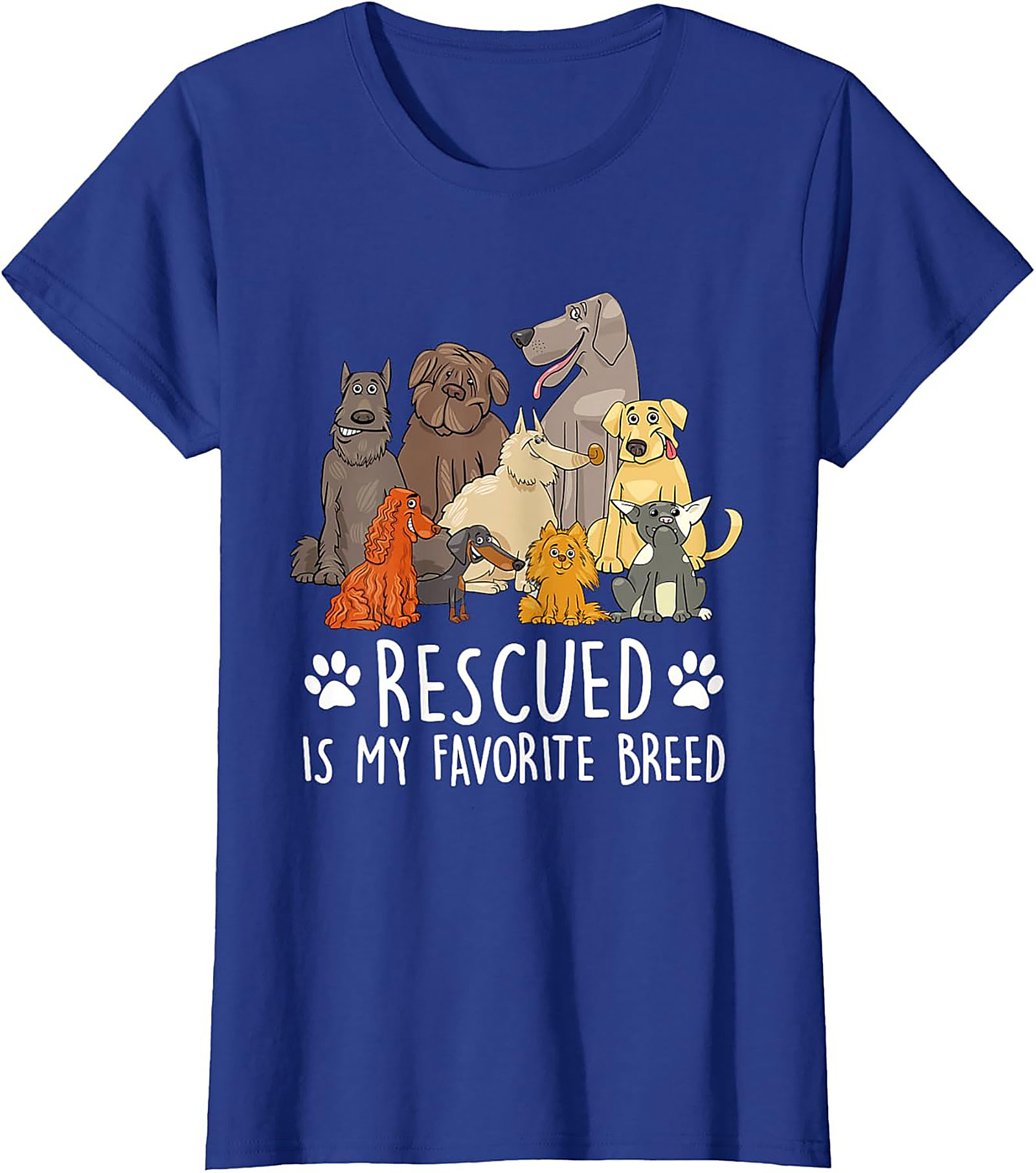Rescued Is My Favorite Breed Dog Rescue T-Shirt | Funny Animal Adoption Graphic Tee