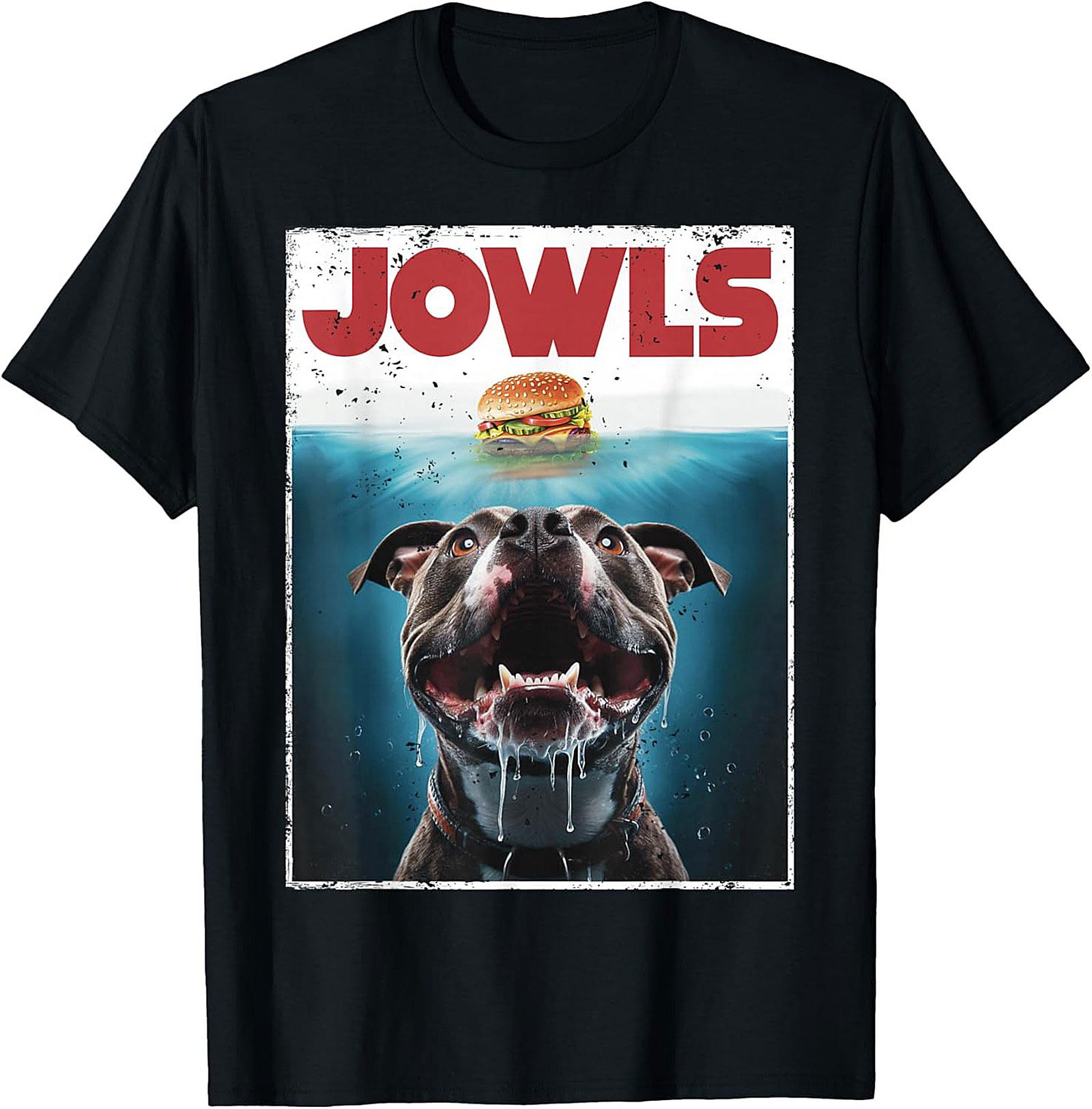 Pitbull Jowls Graphic Tee - The Ultimate Funny Dog Jaws Parody Shirt