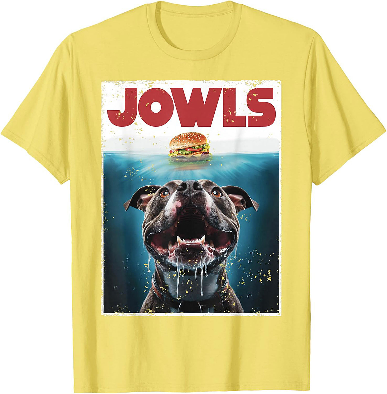 Pitbull Jowls Graphic Tee - The Ultimate Funny Dog Jaws Parody Shirt