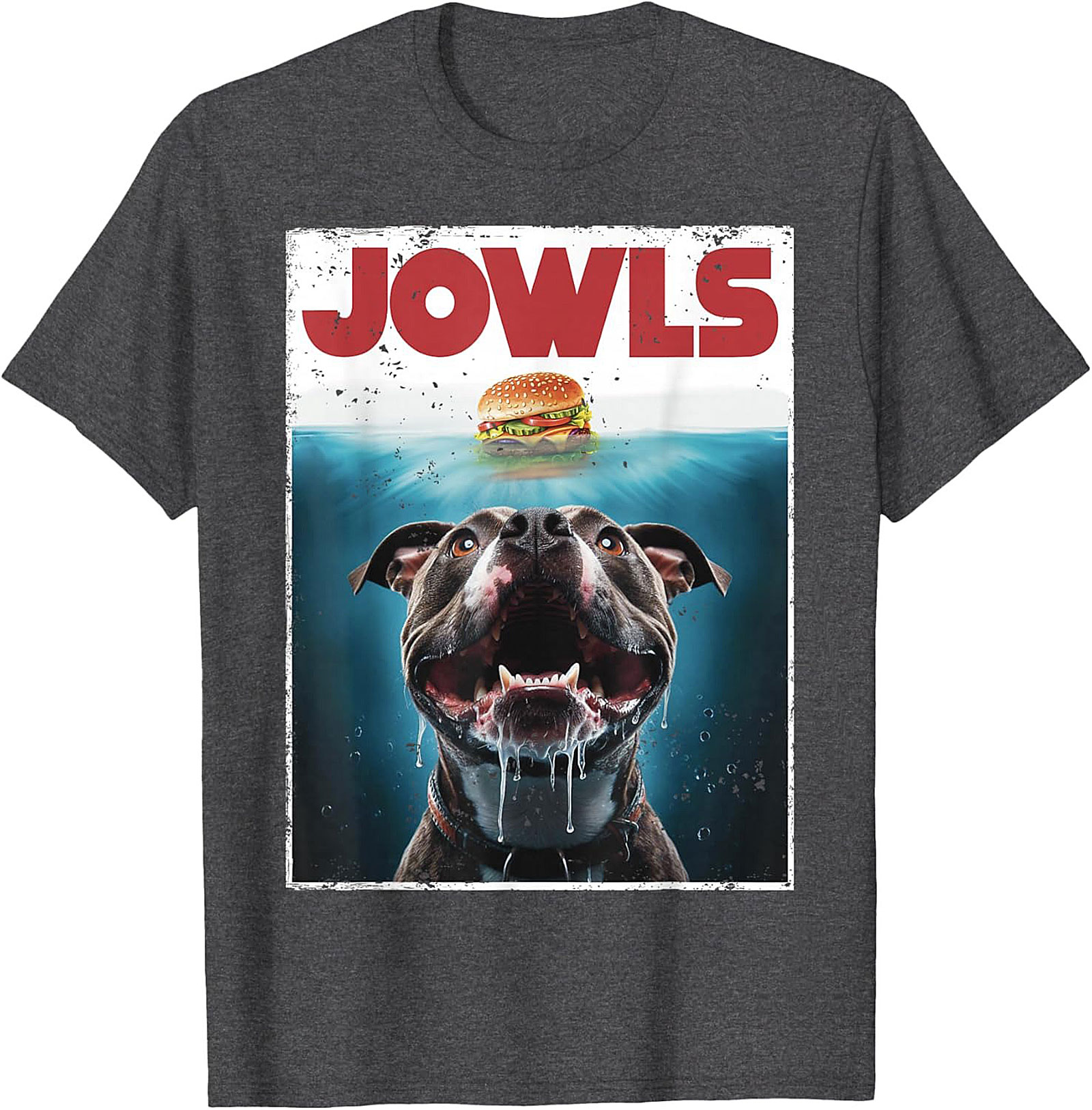 Pitbull Jowls Graphic Tee - The Ultimate Funny Dog Jaws Parody Shirt