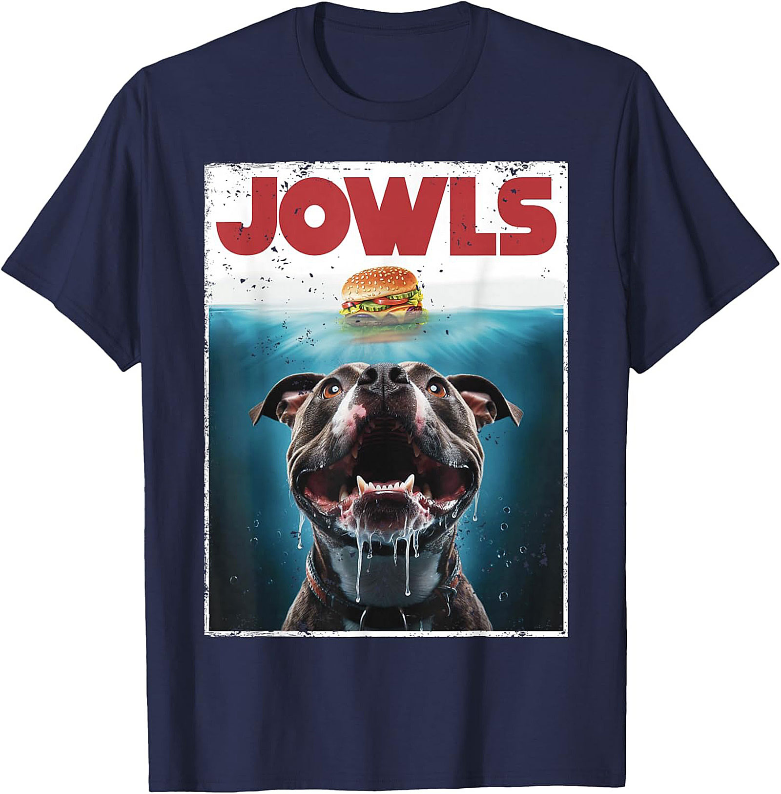 Pitbull Jowls Graphic Tee - The Ultimate Funny Dog Jaws Parody Shirt