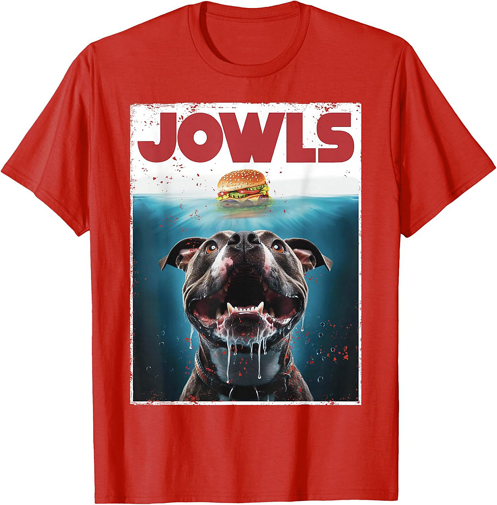 Pitbull Jowls Graphic Tee - The Ultimate Funny Dog Jaws Parody Shirt