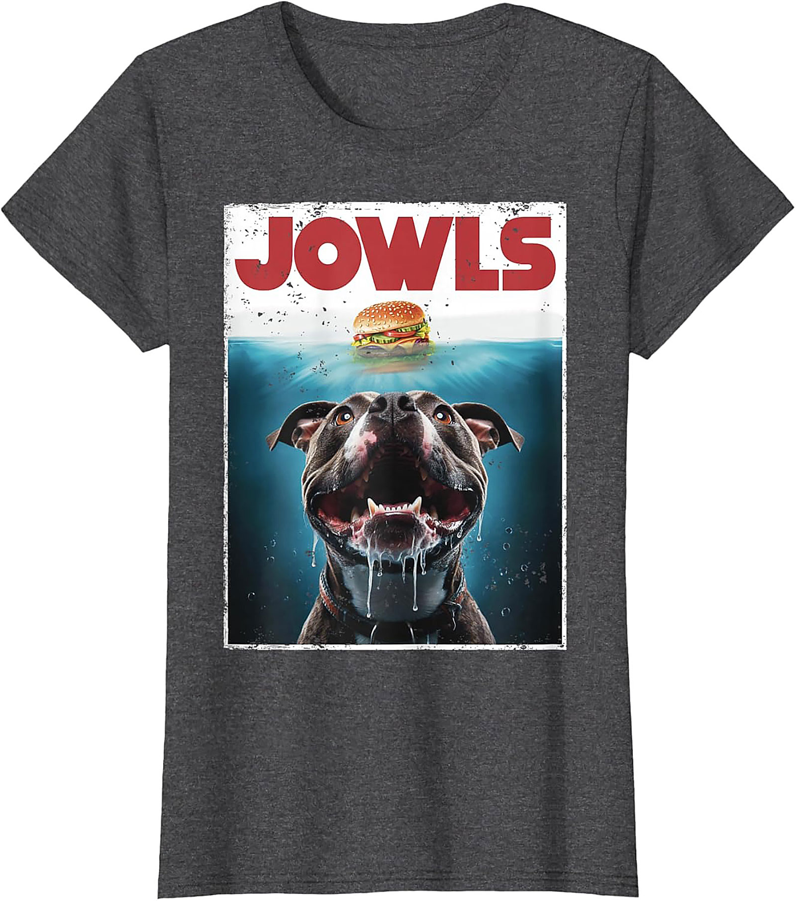 Pitbull Jowls Graphic Tee - The Ultimate Funny Dog Jaws Parody Shirt