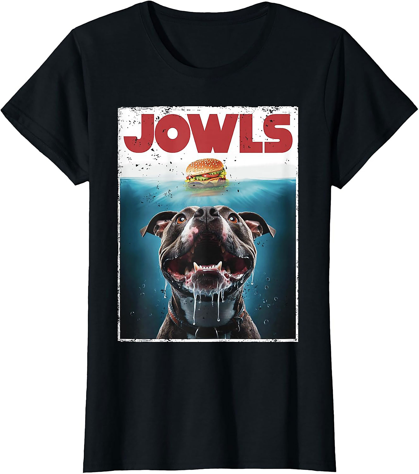 Pitbull Jowls Graphic Tee - The Ultimate Funny Dog Jaws Parody Shirt