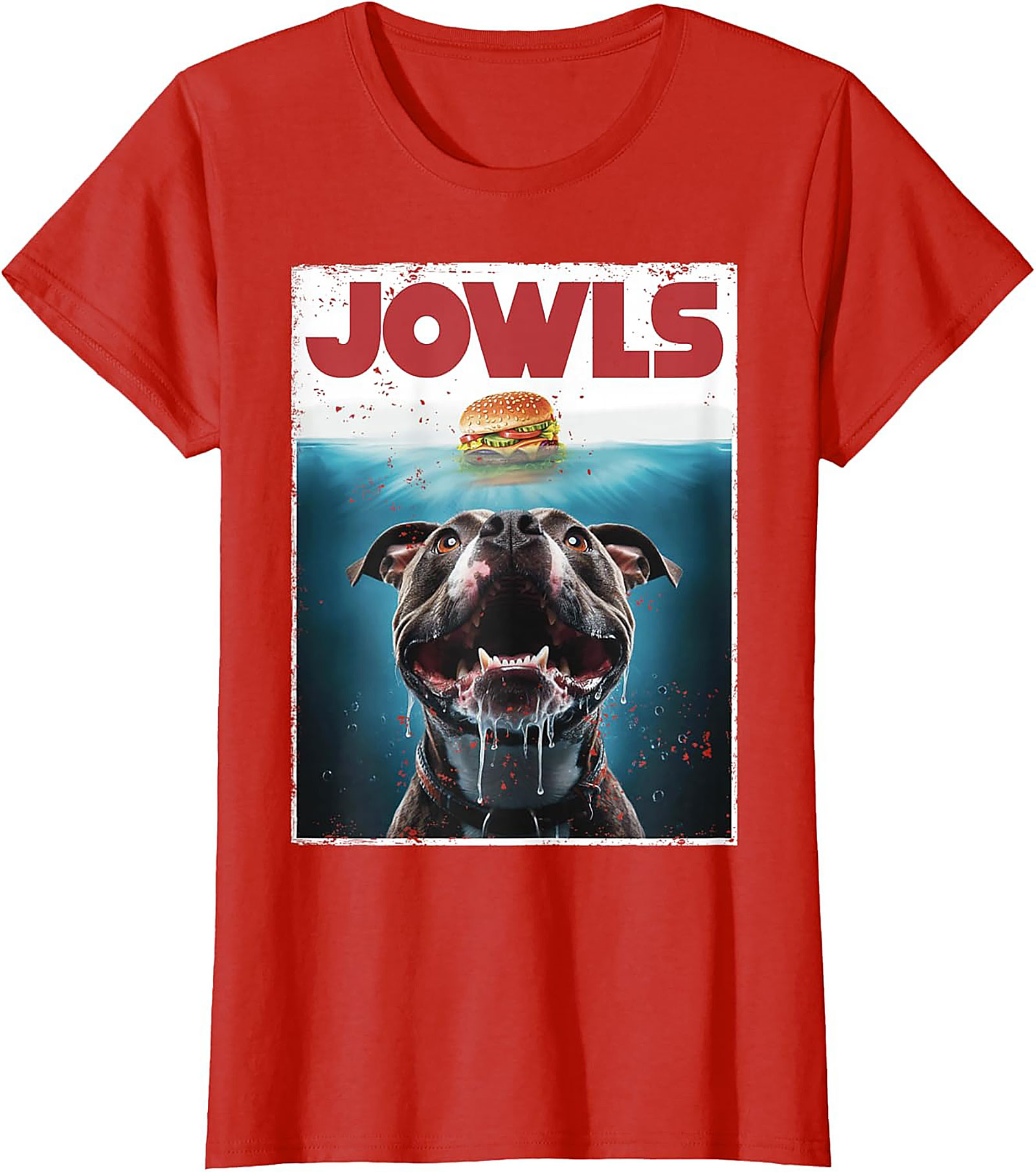 Pitbull Jowls Graphic Tee - The Ultimate Funny Dog Jaws Parody Shirt