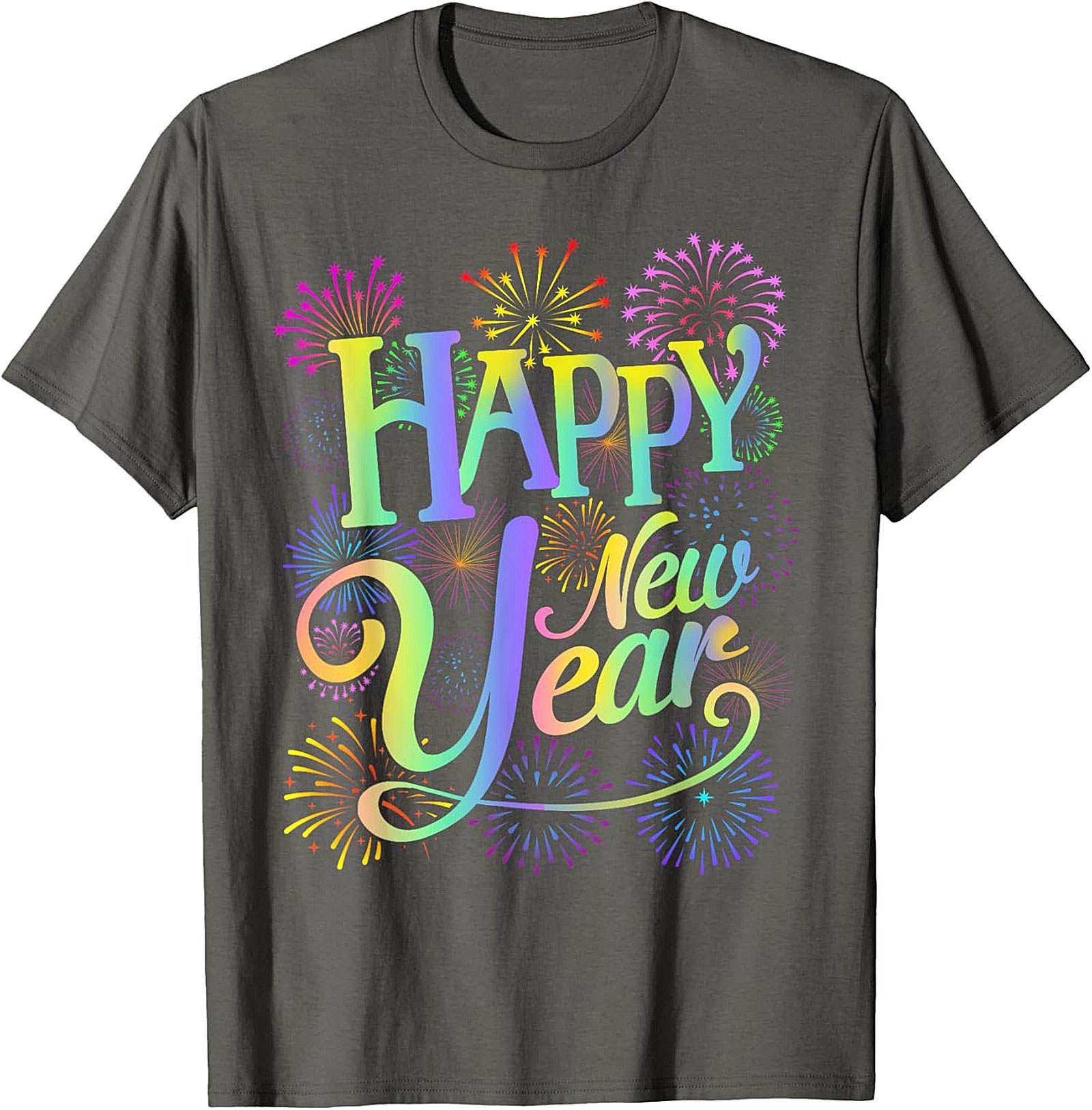  Happy New Year T-Shirt Festive Fireworks Graphic Tee