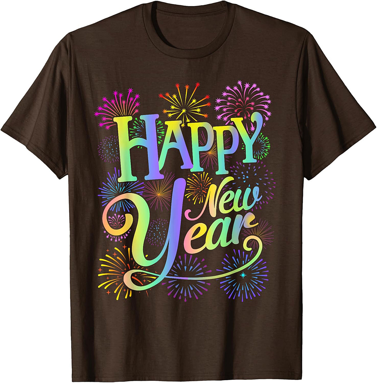  Happy New Year T-Shirt Festive Fireworks Graphic Tee