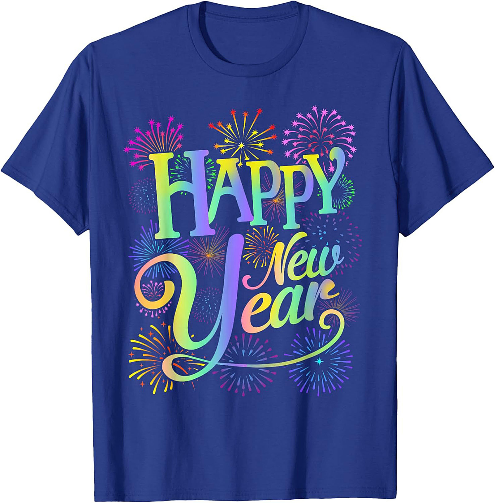  Happy New Year T-Shirt Festive Fireworks Graphic Tee