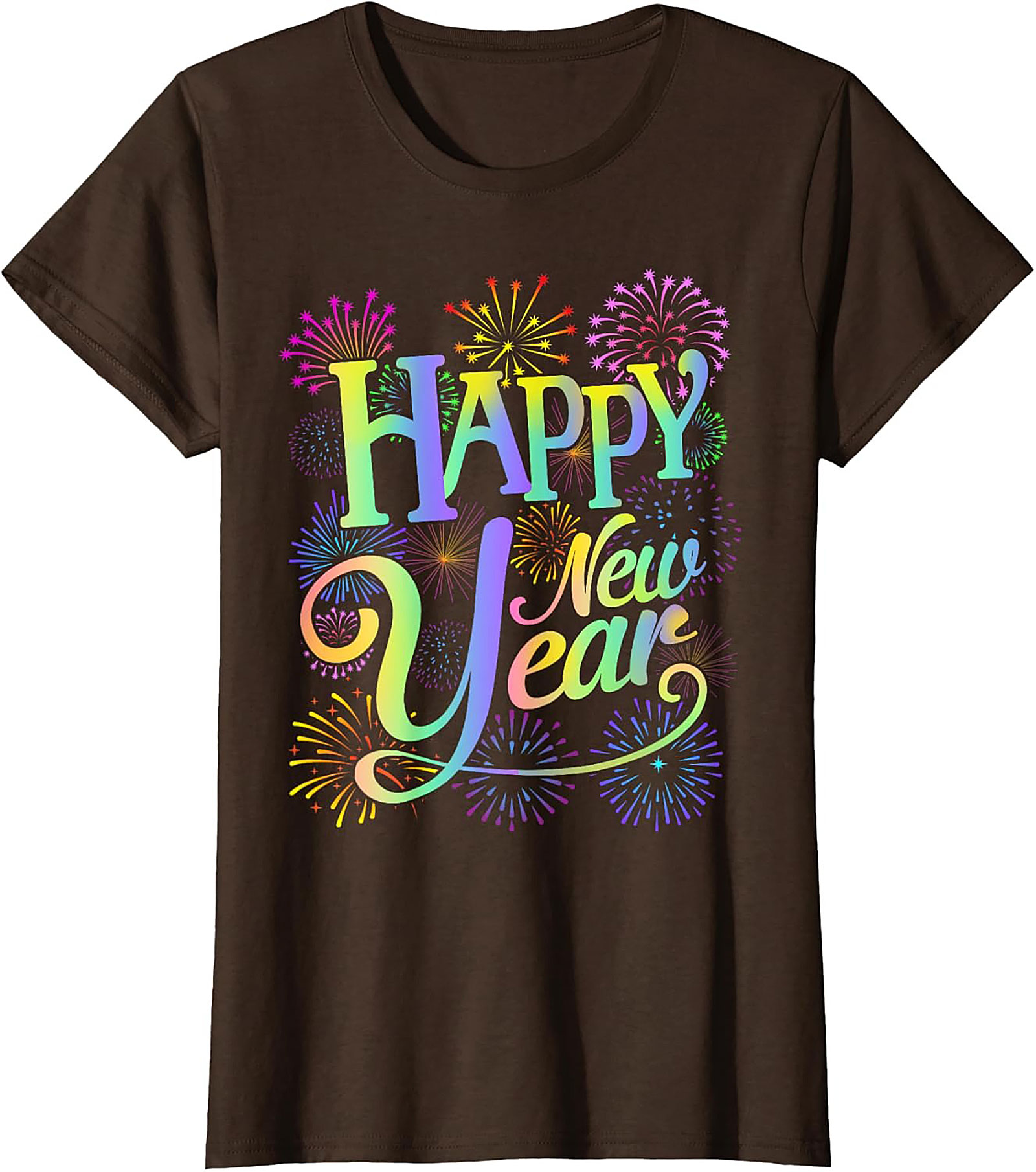  Happy New Year T-Shirt Festive Fireworks Graphic Tee