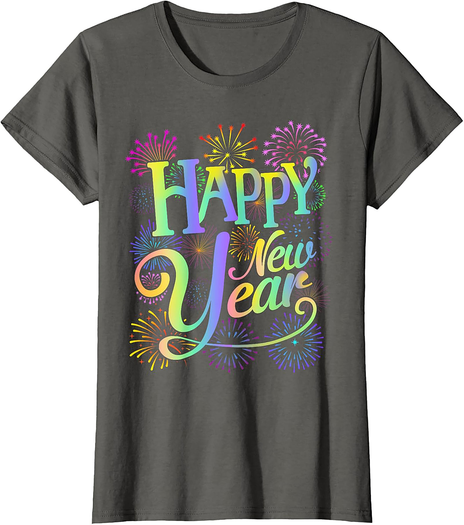  Happy New Year T-Shirt Festive Fireworks Graphic Tee