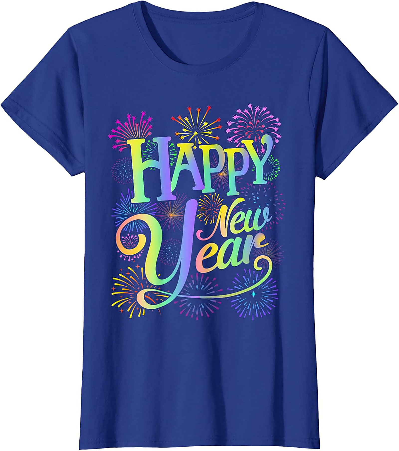  Happy New Year T-Shirt Festive Fireworks Graphic Tee