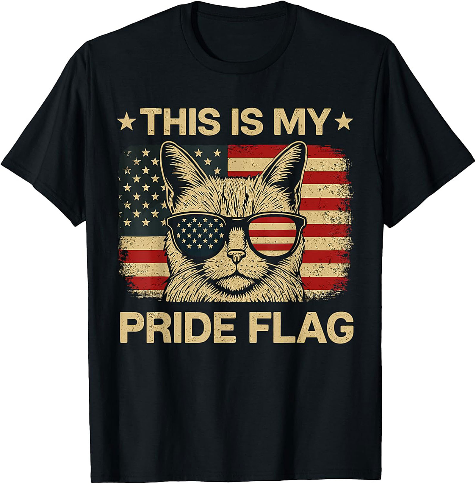 Patriotic Cat T-shirt | Funny USA Pride Graphic Tee