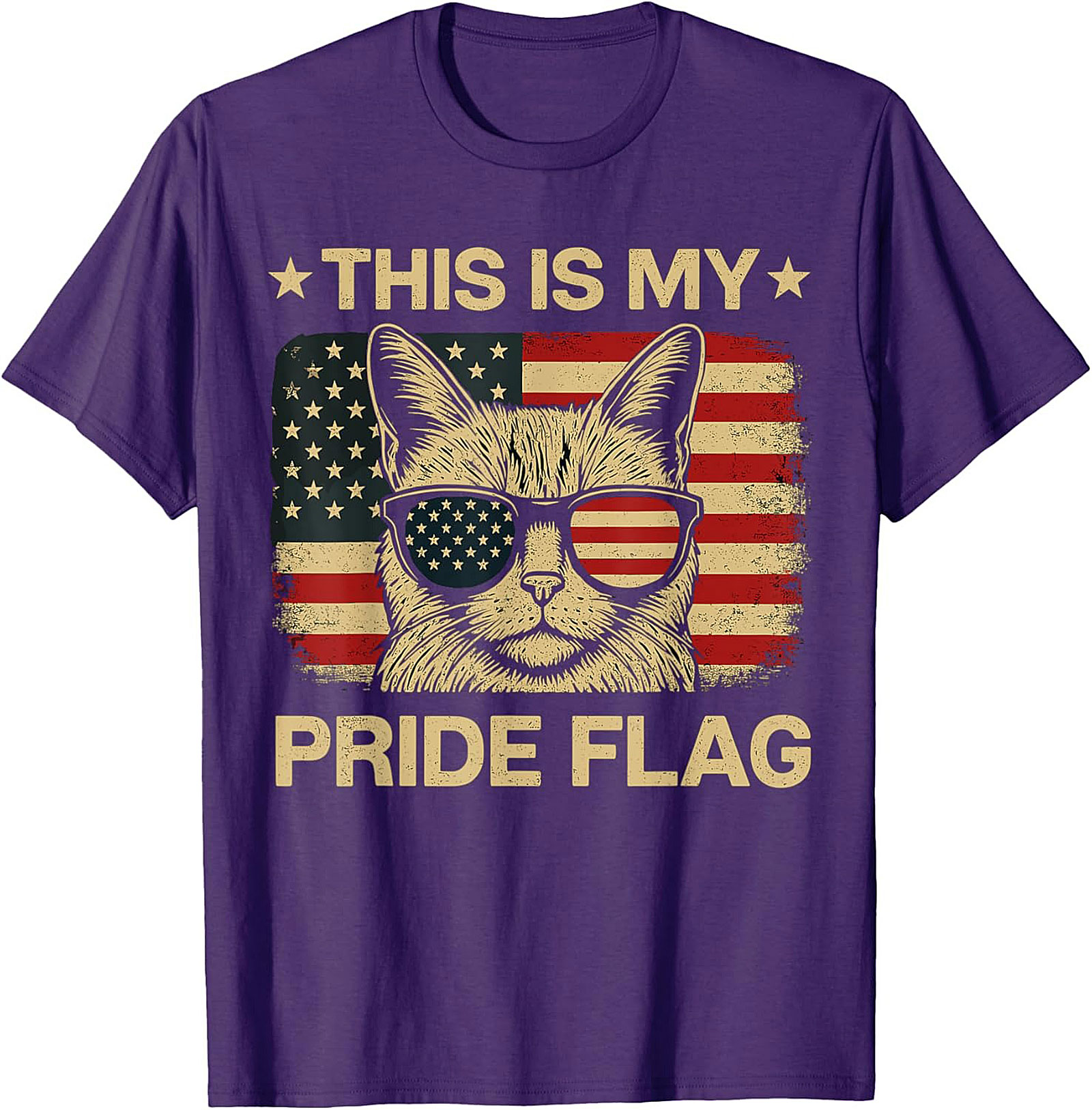 Patriotic Cat T-shirt | Funny USA Pride Graphic Tee