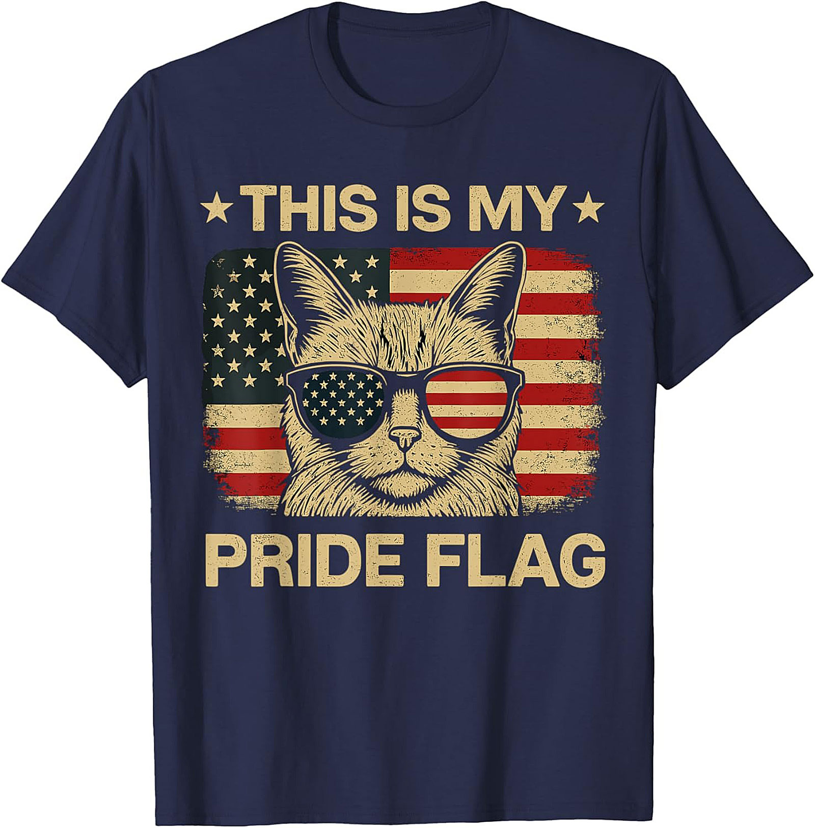 Patriotic Cat T-shirt | Funny USA Pride Graphic Tee