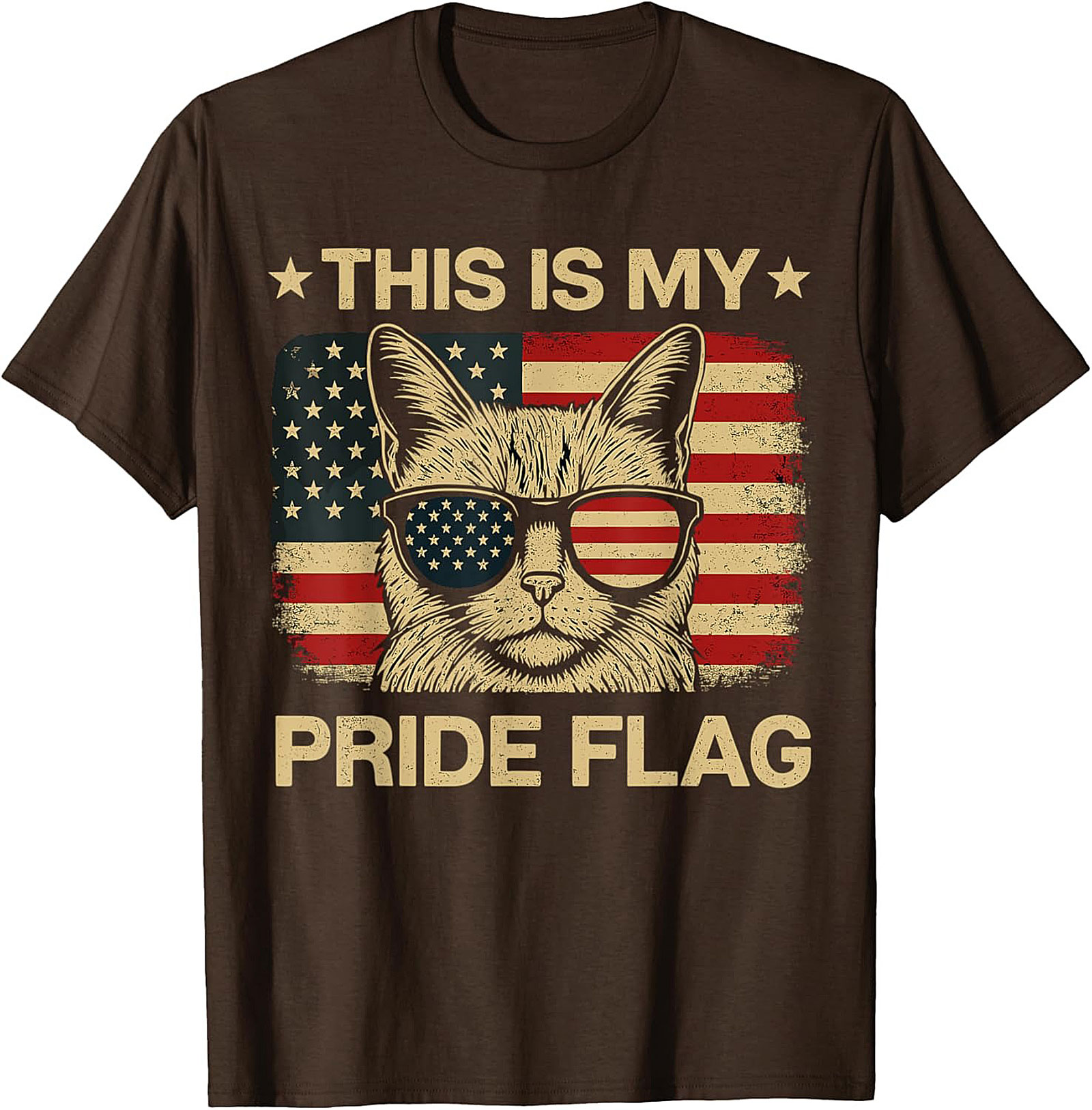 Patriotic Cat T-shirt | Funny USA Pride Graphic Tee
