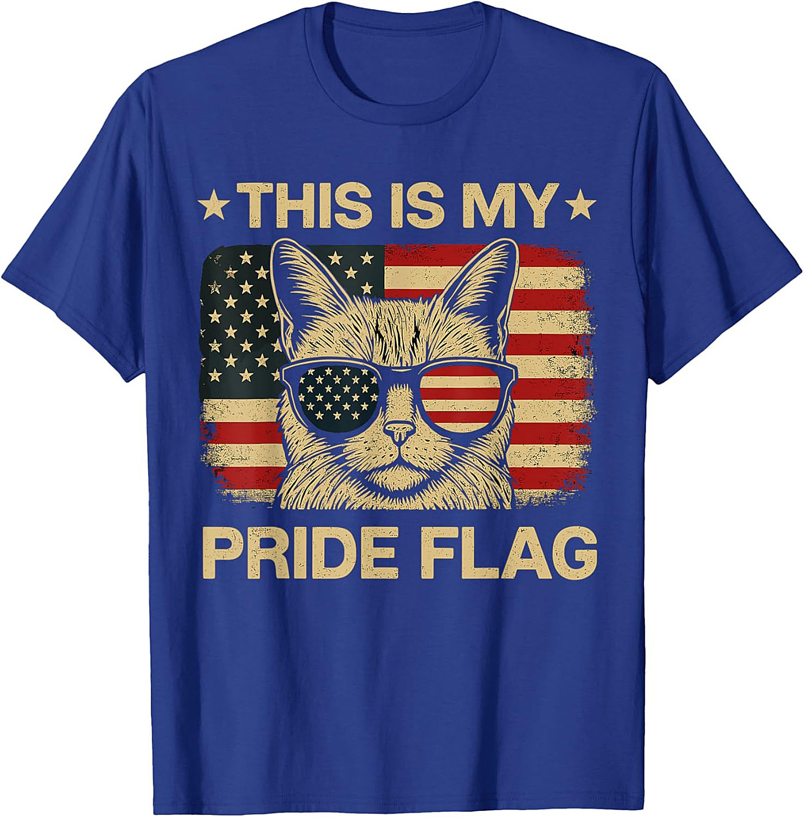 Patriotic Cat T-shirt | Funny USA Pride Graphic Tee